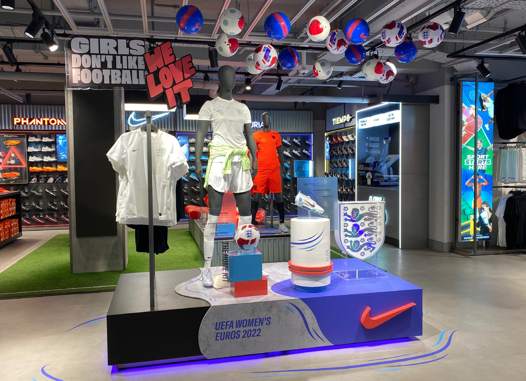 Nike Womens European Cup floor vinyls and in-store graphics artwork