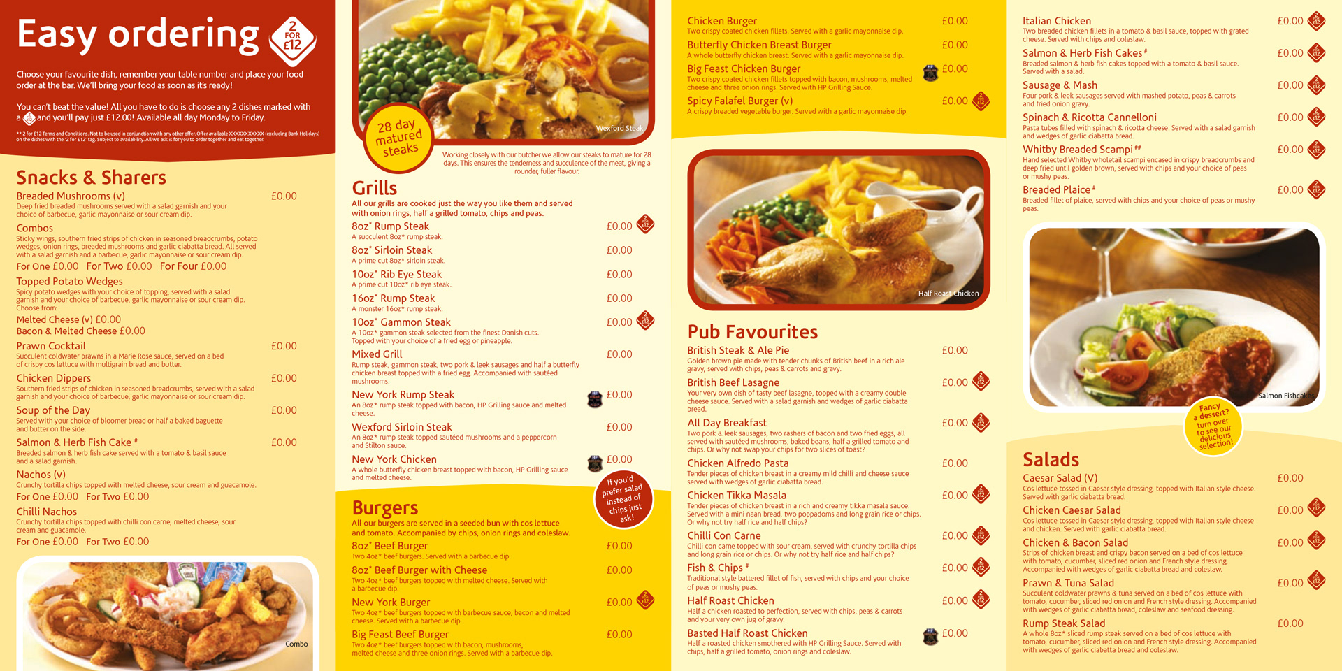 Spirit Group | Pub menu | Artwork