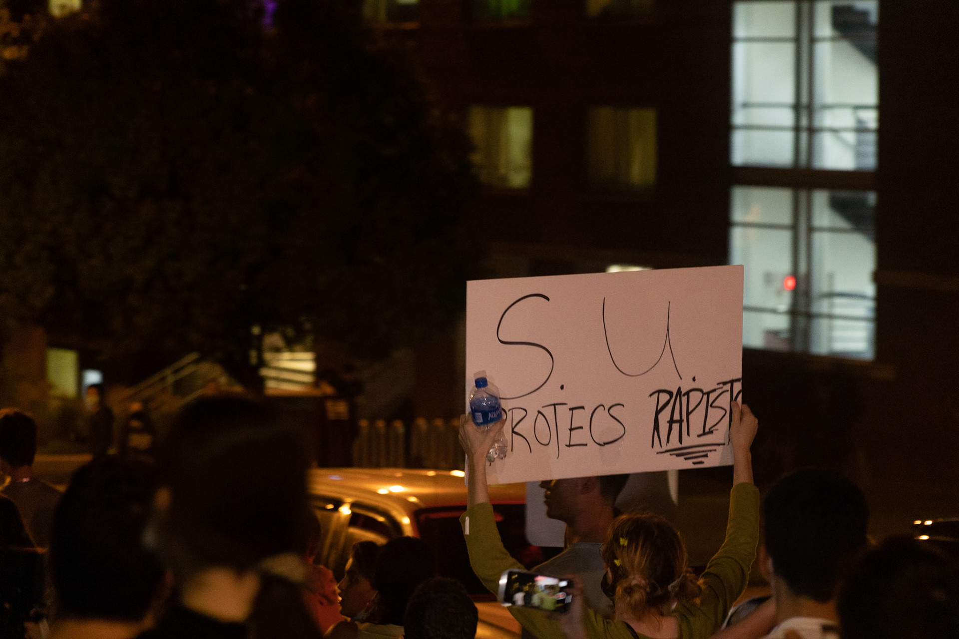 SU students protest the administration and many frats around campus due to rape alligations and inaction by the Chancellor on September 21st. The protests lasted for nearly 2 hours, starting along Comstock and ending with the Chancellor's House after stopping at numerous frats along the way. There were calls for the admin to take action against numerous students who were alleged to have raped students within the frats. The protests were entirly peaceful and many students were following mask guidelines.