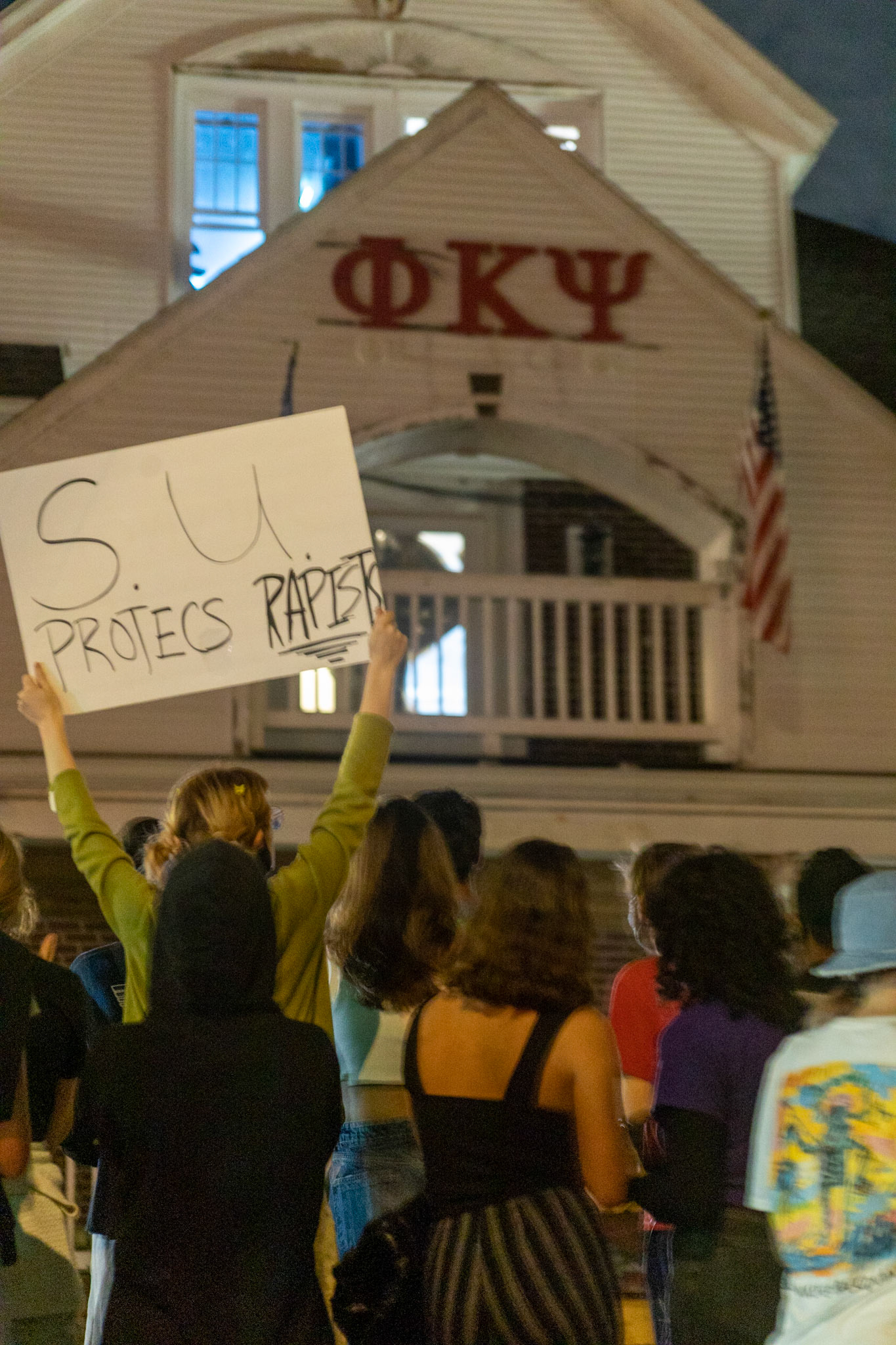 SU students protest the administration and many frats around campus due to rape alligations and inaction by the Chancellor on September 21st. The protests lasted for nearly 2 hours, starting along Comstock and ending with the Chancellor's House after stopping at numerous frats along the way. There were calls for the admin to take action against numerous students who were alleged to have raped students within the frats. The protests were entirly peaceful and many students were following mask guidelines.