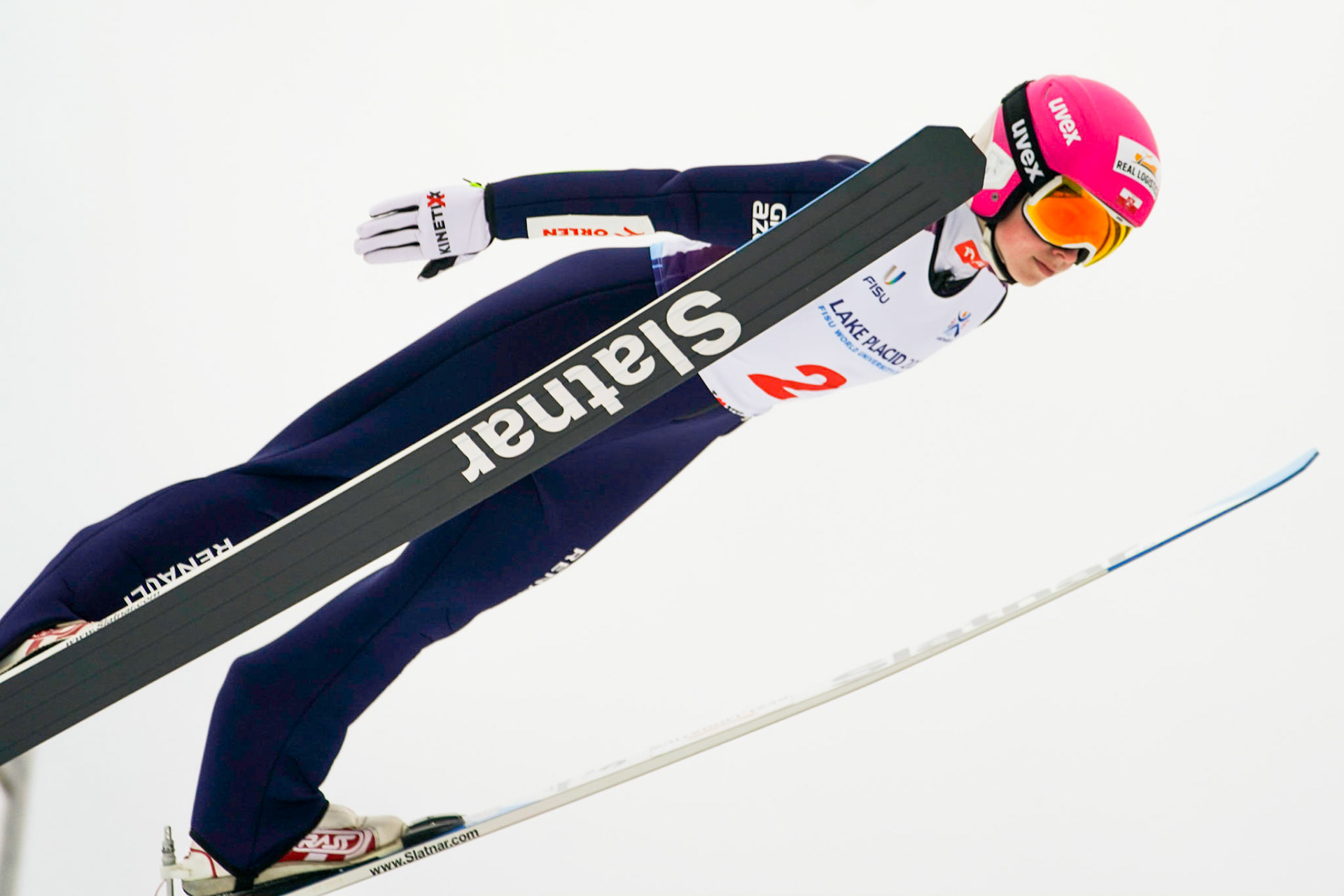 Both Men and Women flew through the air during the jumping portion of the Mixed Team event for Nordic at the 2023 FISU World University Games on January 19, 2023 in Lake Placid, New York. (Photo by Bond Demetri Photos/FISU Games)
