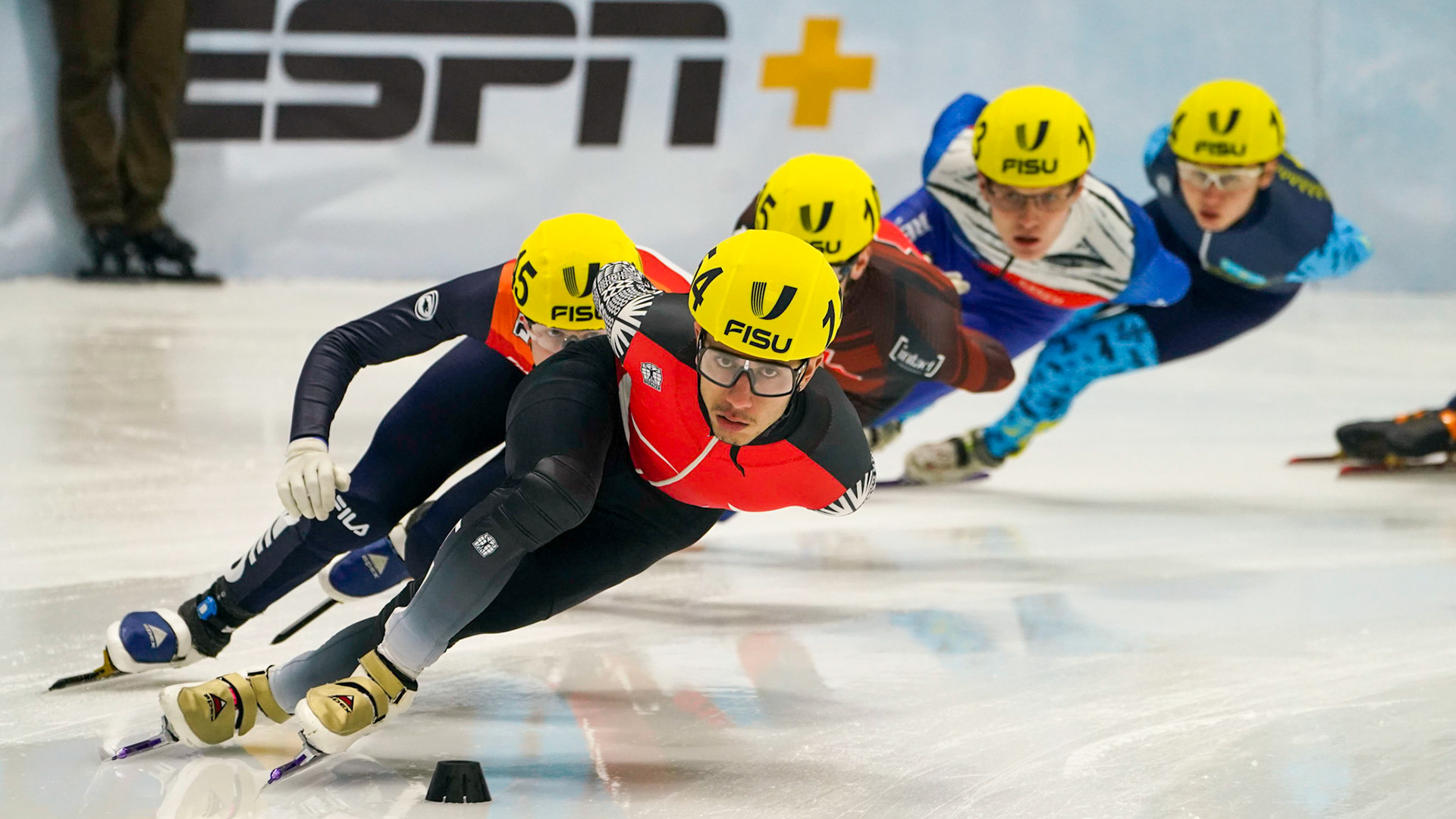 Men and Women Speed Skaters took to the ice in the 1932 rink during the 1500m Short Track Speed Skating event at the 2023 FISU World University Games on January 19, 2023 in Lake Placid, New York. (Photo by Bond Demetri Photos/FISU Games)