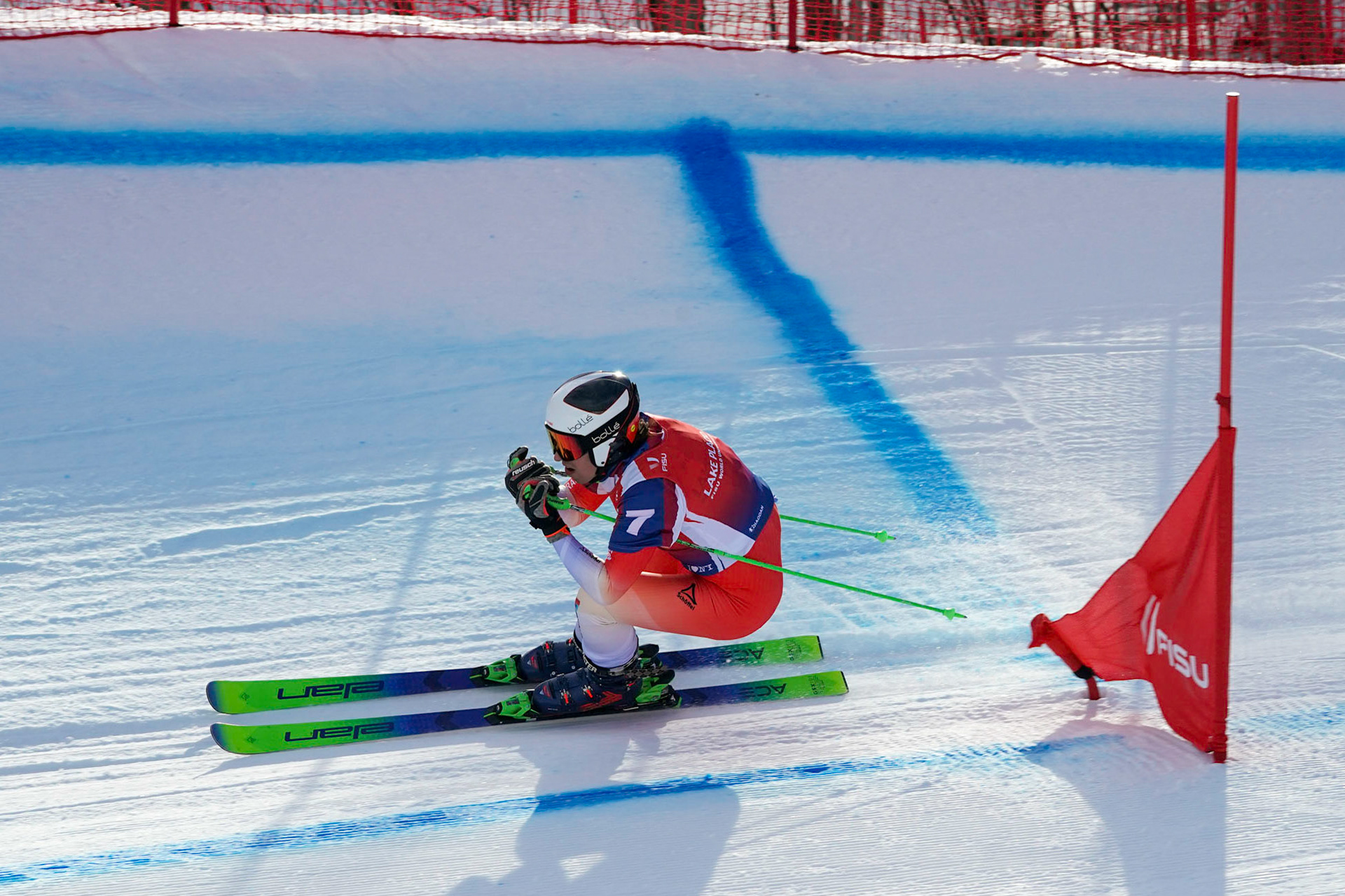 Both Men and Women skiers took to the mountain during Ski Cross at the 2023 FISU World University Games on January 16, 2023 in North Creek, New York. (Photo by Bond Demetri Photos/FISU Games)