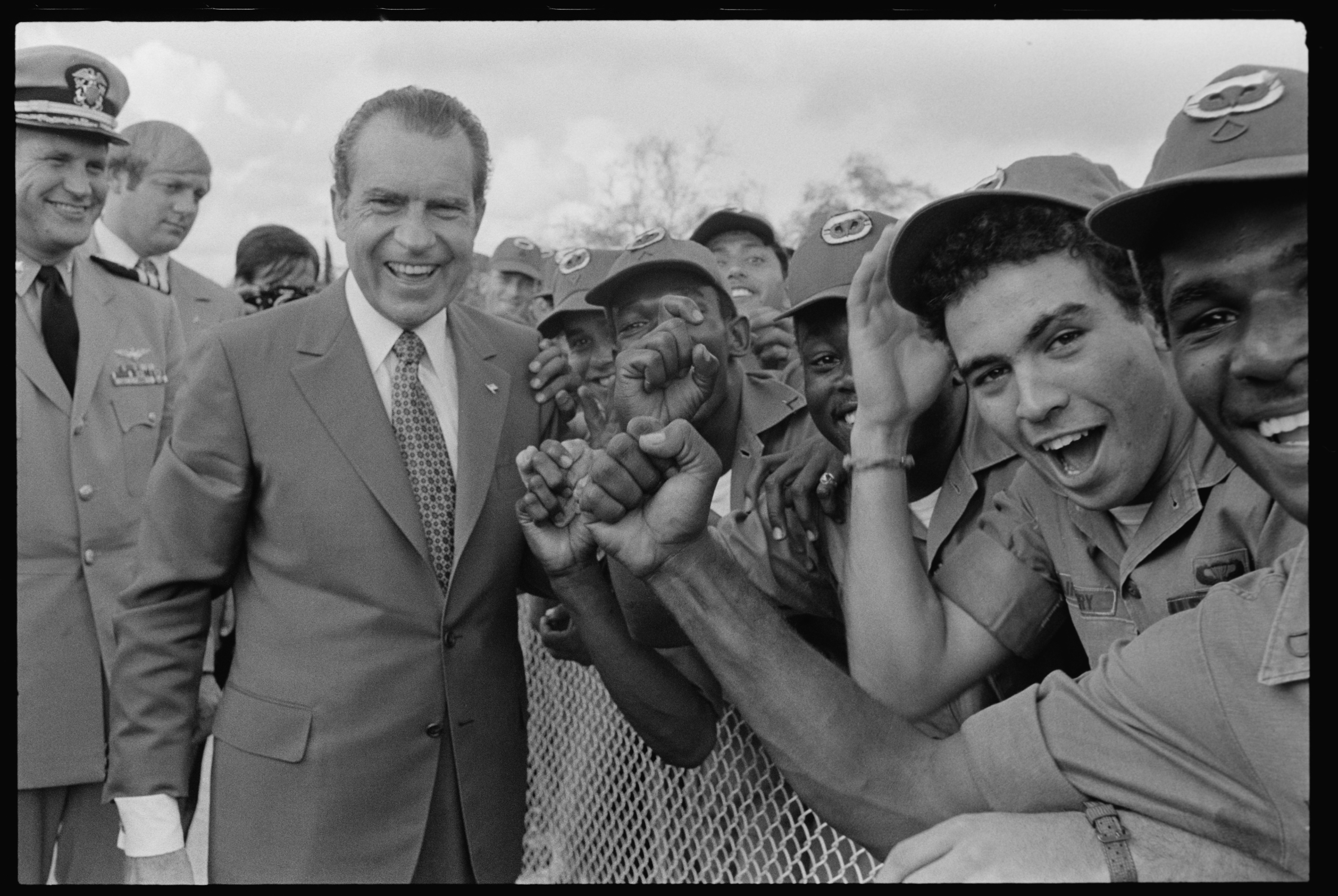 8.	President Nixon greets a crowd of Air Force servicemen at Homestead Air Force base in Florida, 24 August 1972 (US National Archives, 37-WHPO-D0198-23)