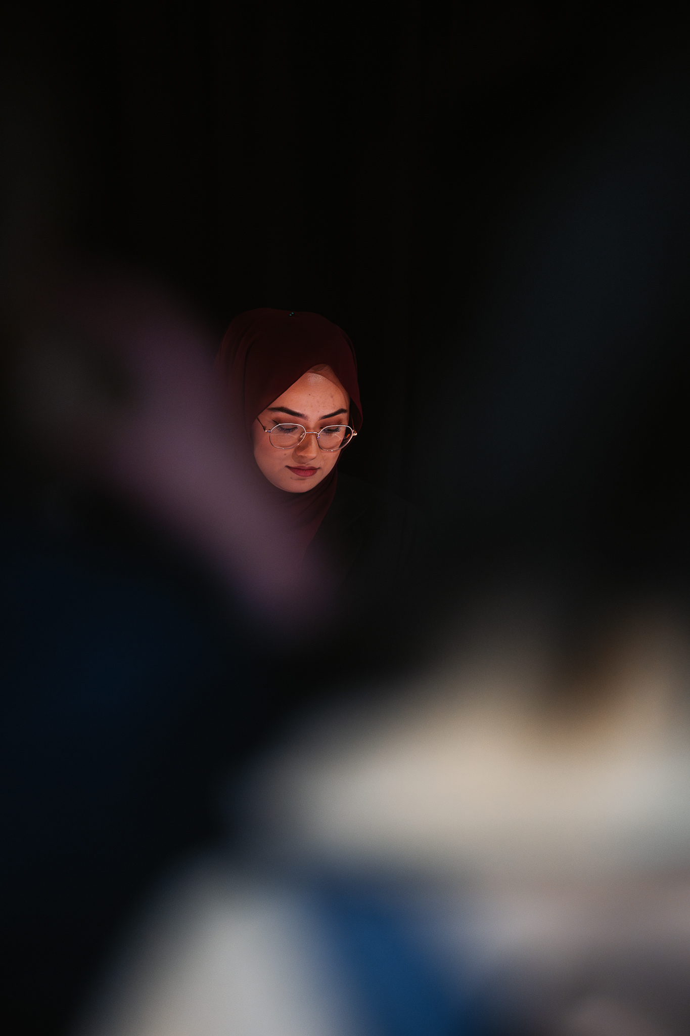 MC @arozoorahimi_ at Sparks in the Dark Launch