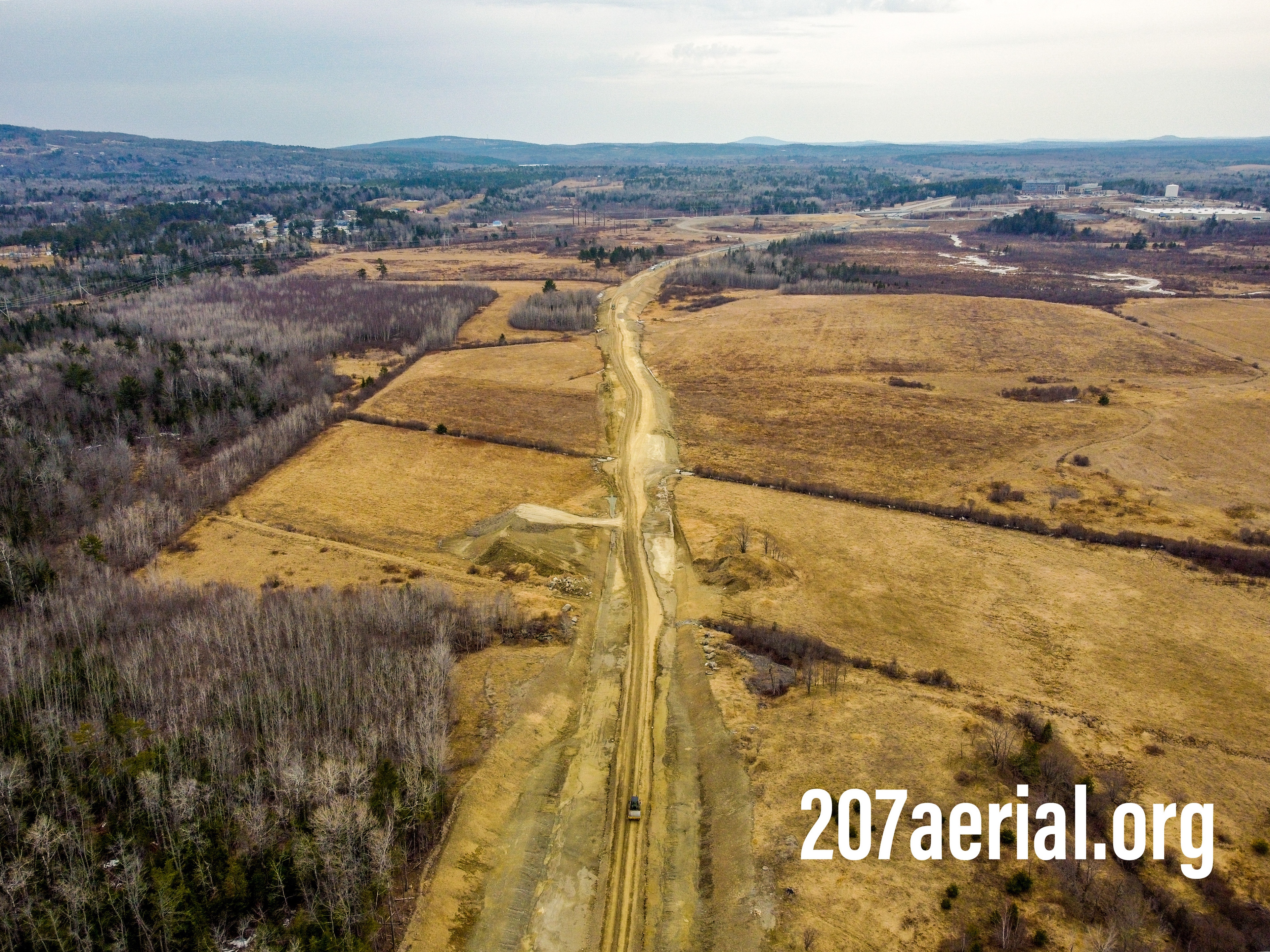 I-395 Route 9 connector project road facing Brewer, Maine. (April 2023)