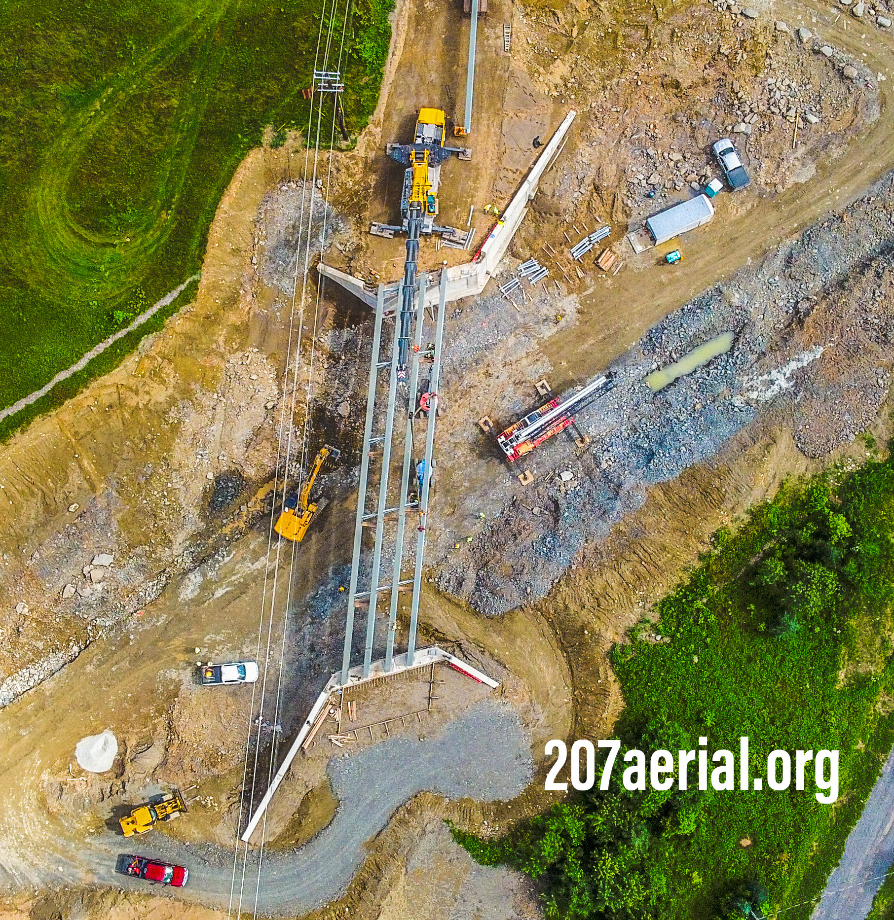Clewleyville road bridge structure installation July 2023