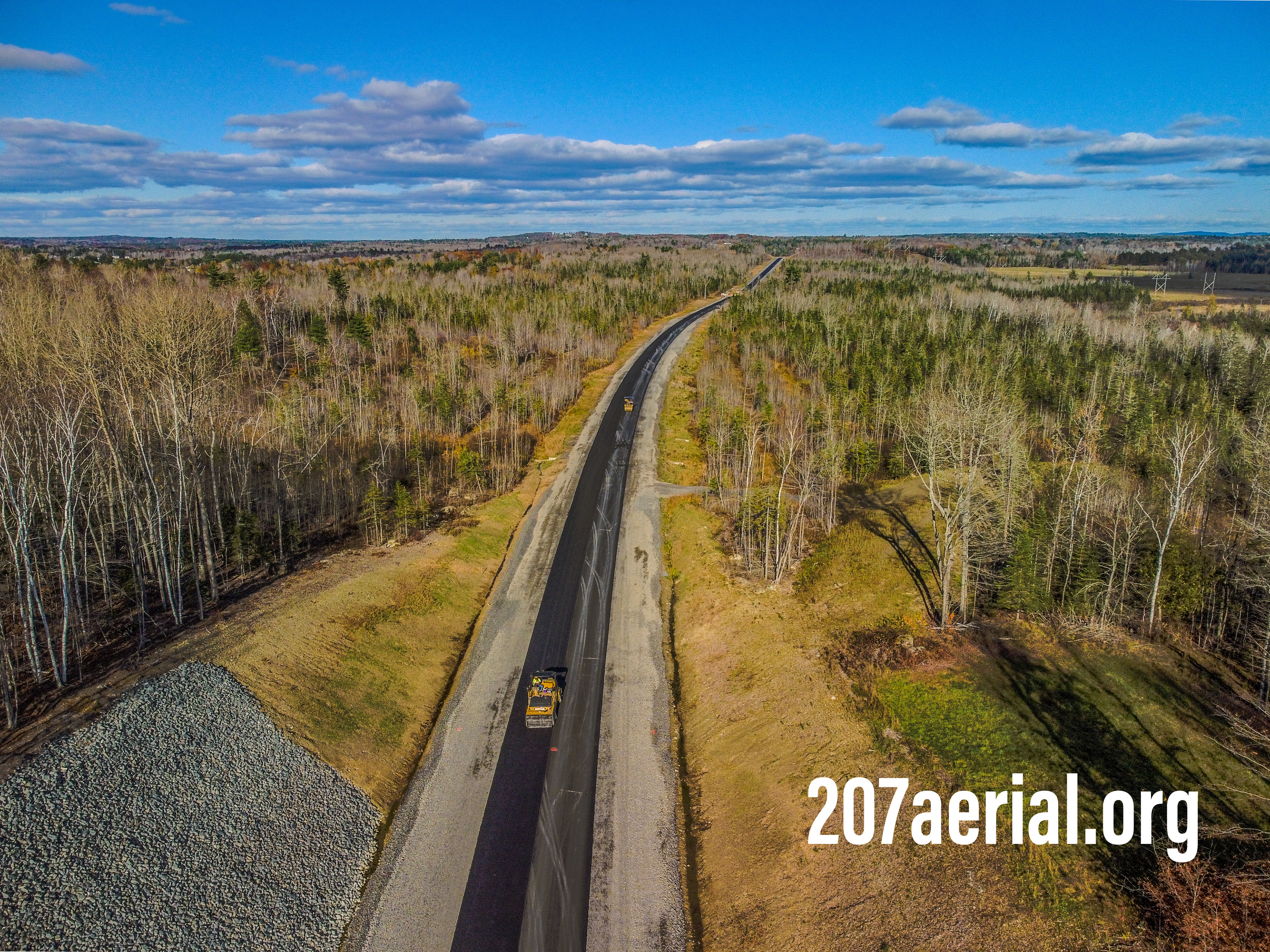 Pavement is being added Near Eastern Avenue in Brewer, Maine
