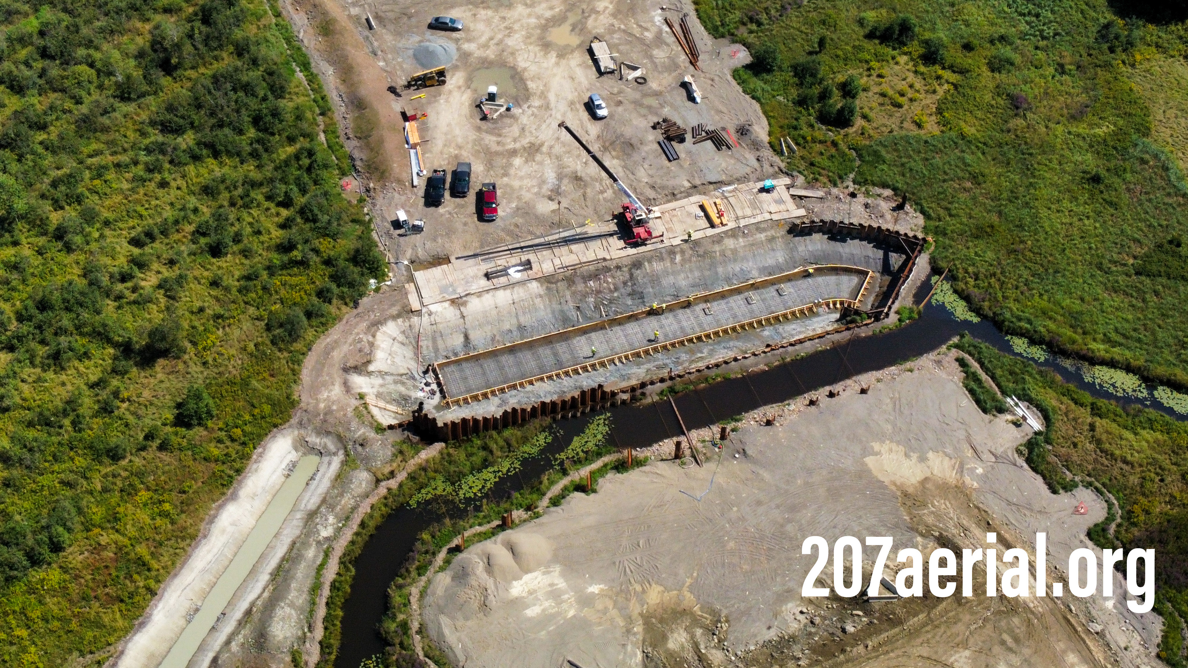 I-395 Route 9 Connector Project: Bridge work over Felts Brook in Brewer, Maine.