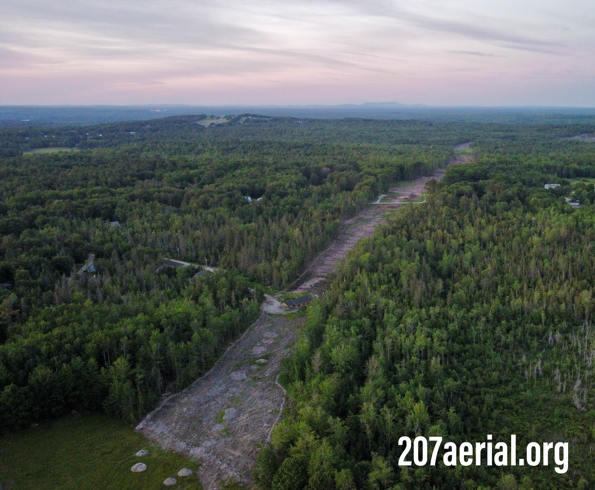 I-395 Route 9 Connector Project: Clear cut path near Clewleyville road Eddington, Maine.