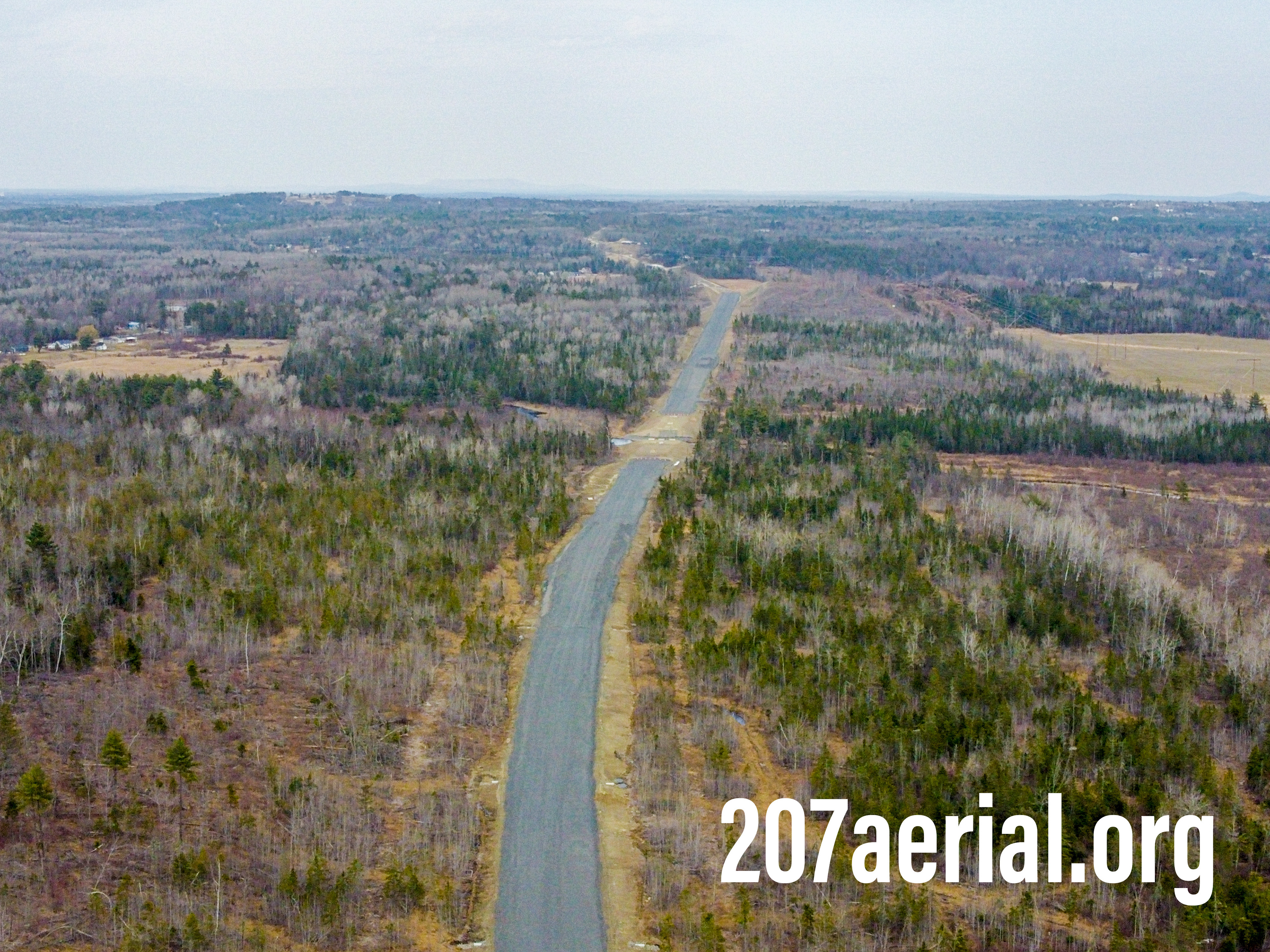 I-395 Route 9 connector project road facing Holden, Maine. (April 2023)