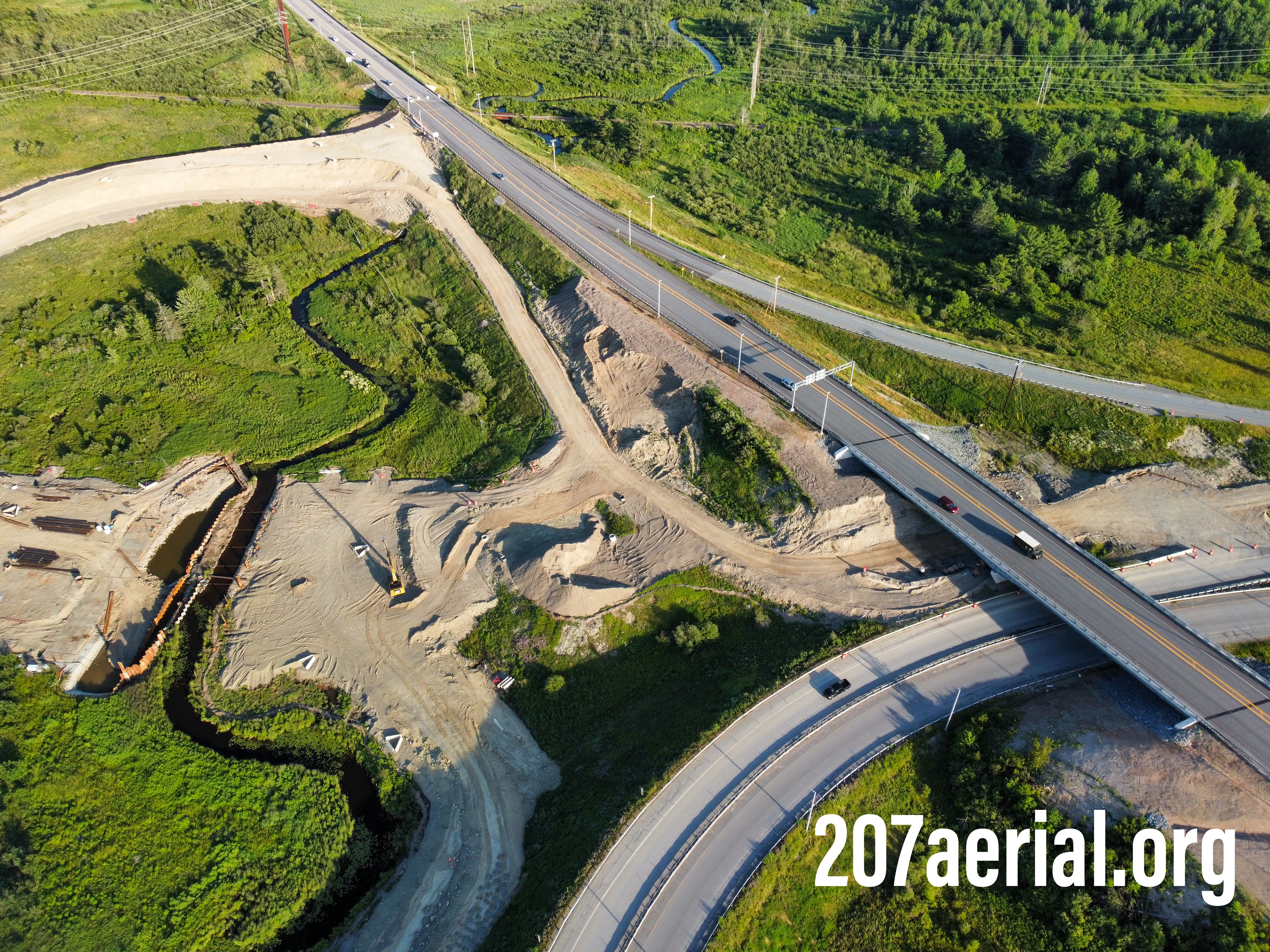 I-395 Route 9 Connector project: Bridge work near Felts Brook in Brewer, Maine.