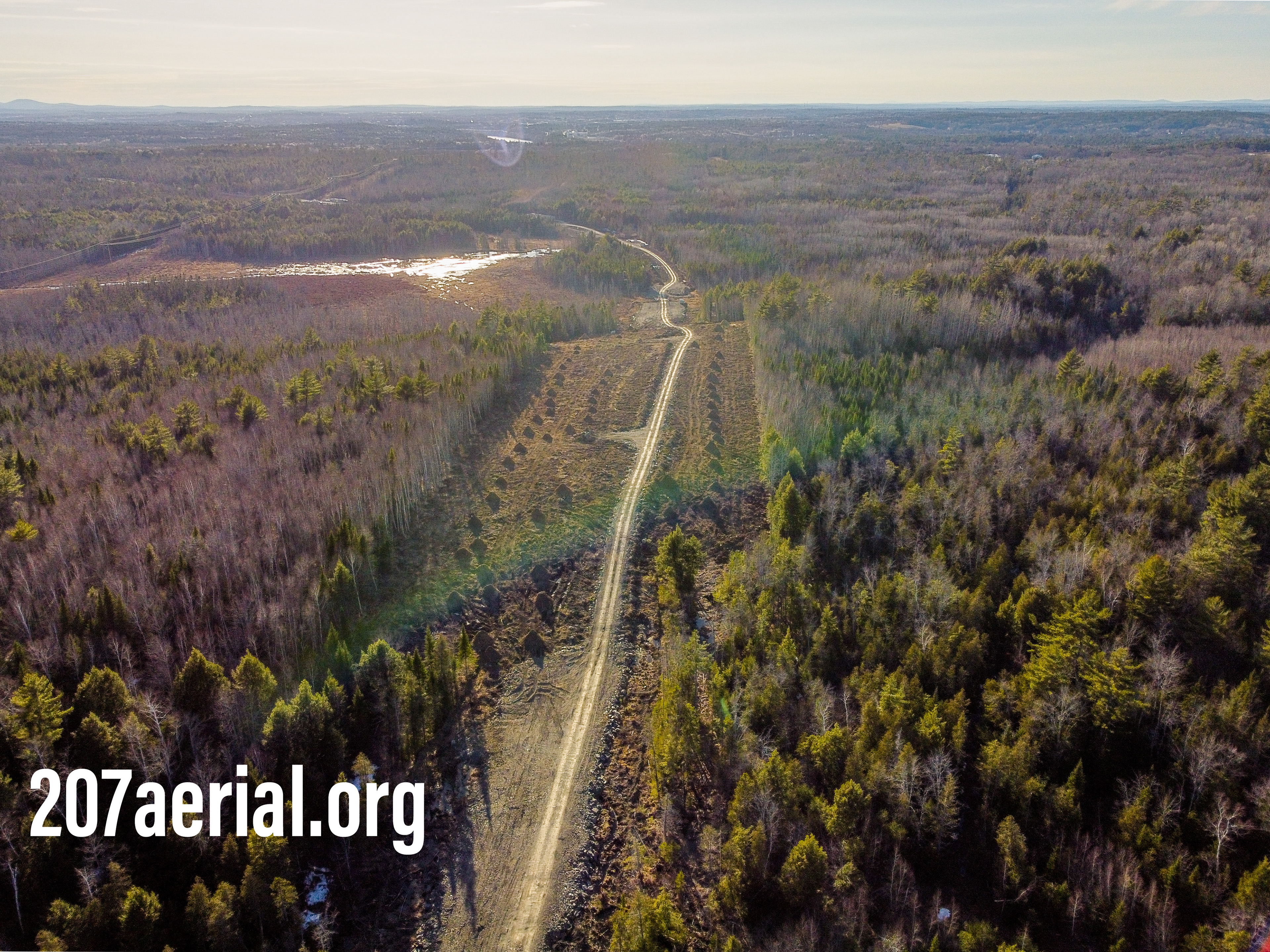 Aerial view of the project in Eddington, Maine. (April 2023)