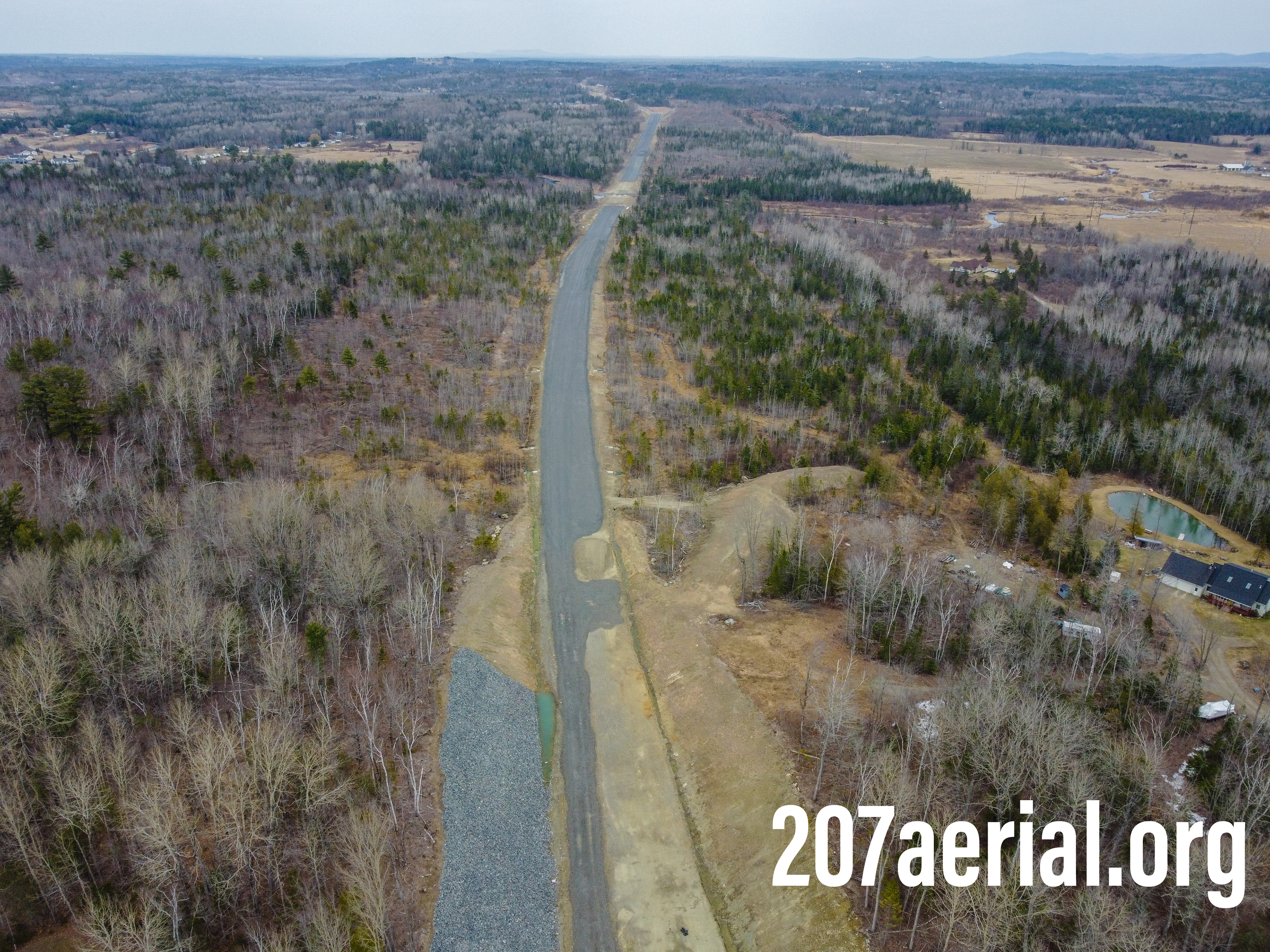 I-395 Route 9 connector project road facing Holden, Maine. (April 2023)