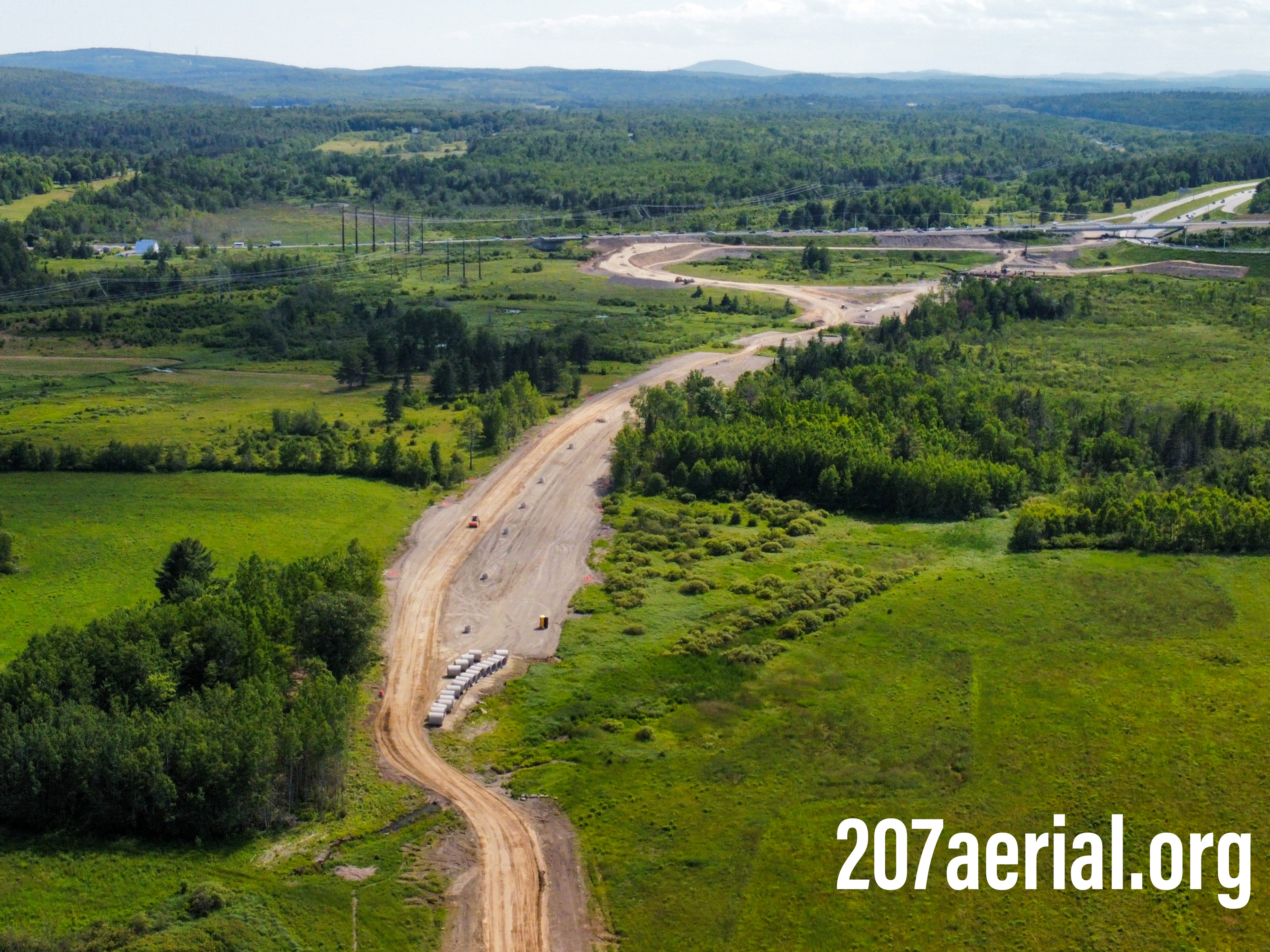 I-395 Route 9 Connector Project: road progress facing I-395. Near Eastern Avenue in Brewer, Maine.