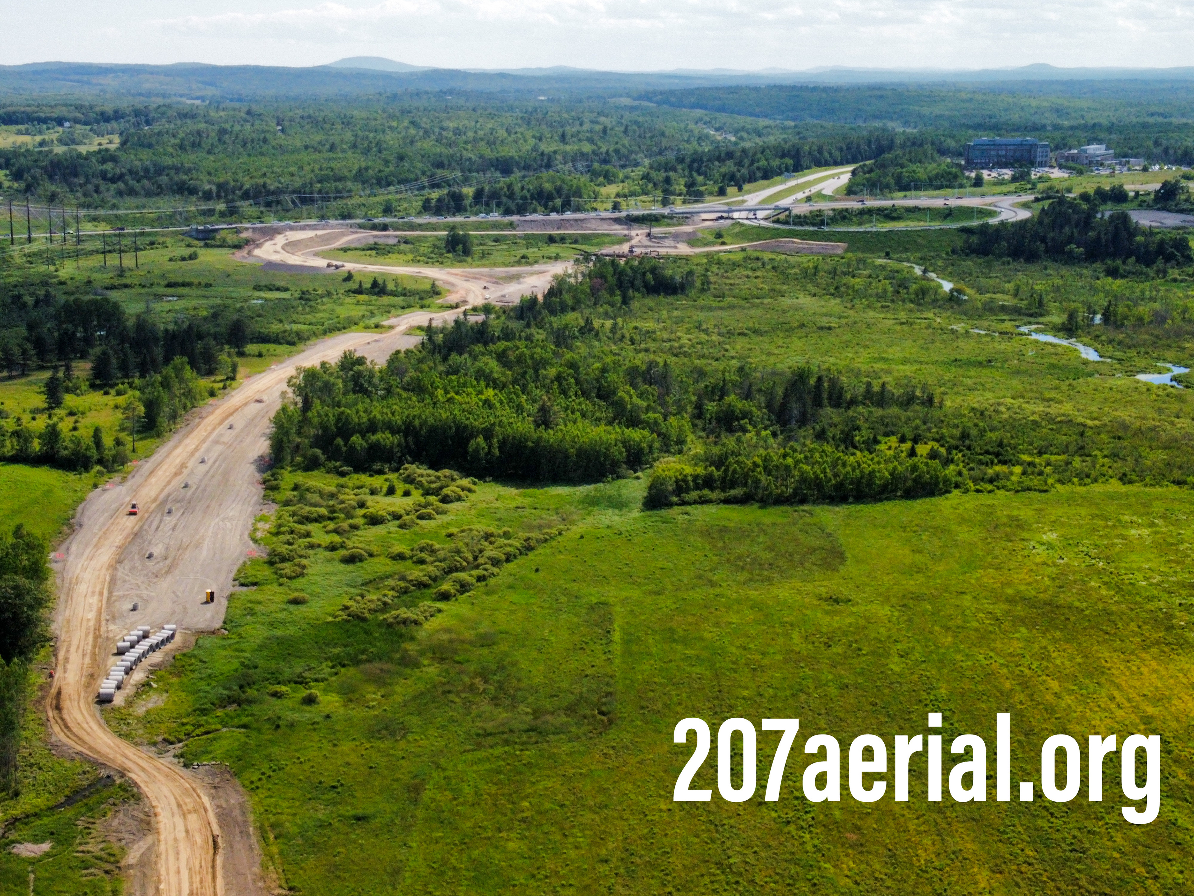 I-395 Route 9 Connector Project: road progress facing I-395. Near Eastern Avenue in Brewer, Maine.