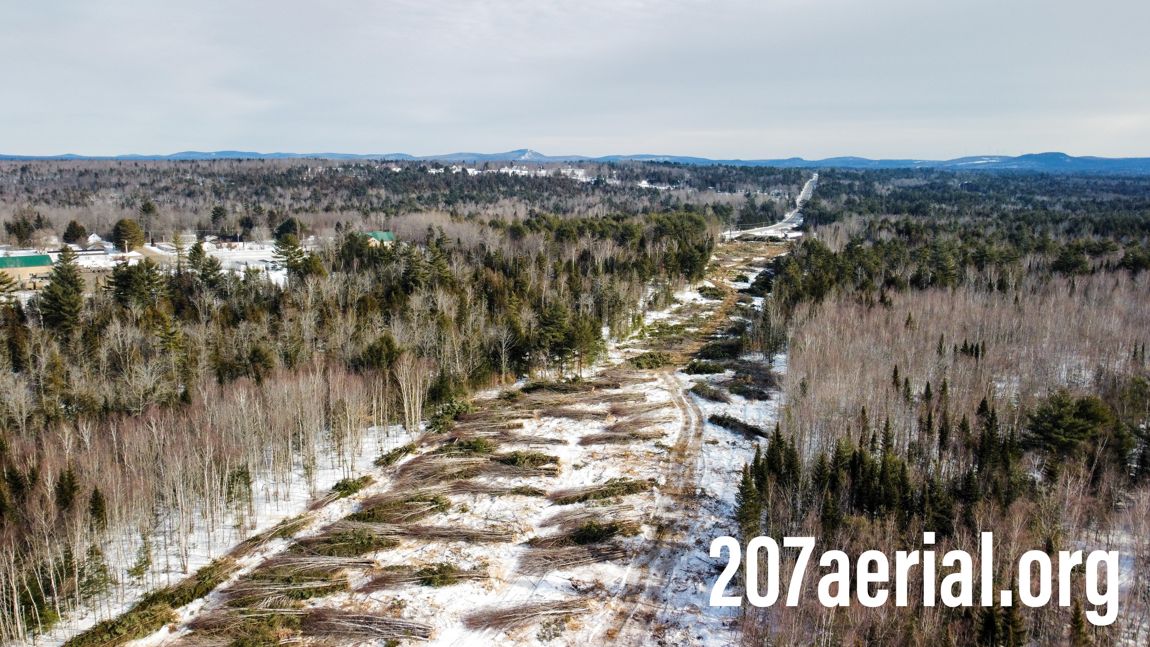 I-395 Route 9 Connector Project: Clear cut path facing toward State Route 9 in Eddington, Maine.