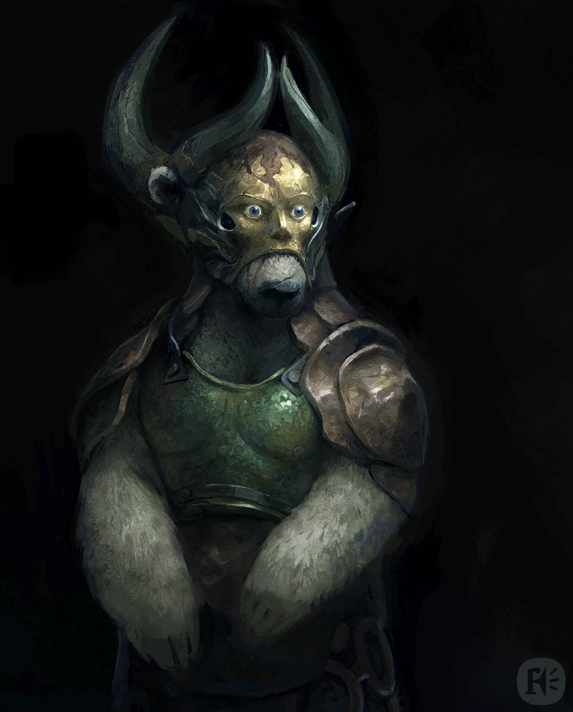 A design for Iofur - the bear king who longs for a human soul.