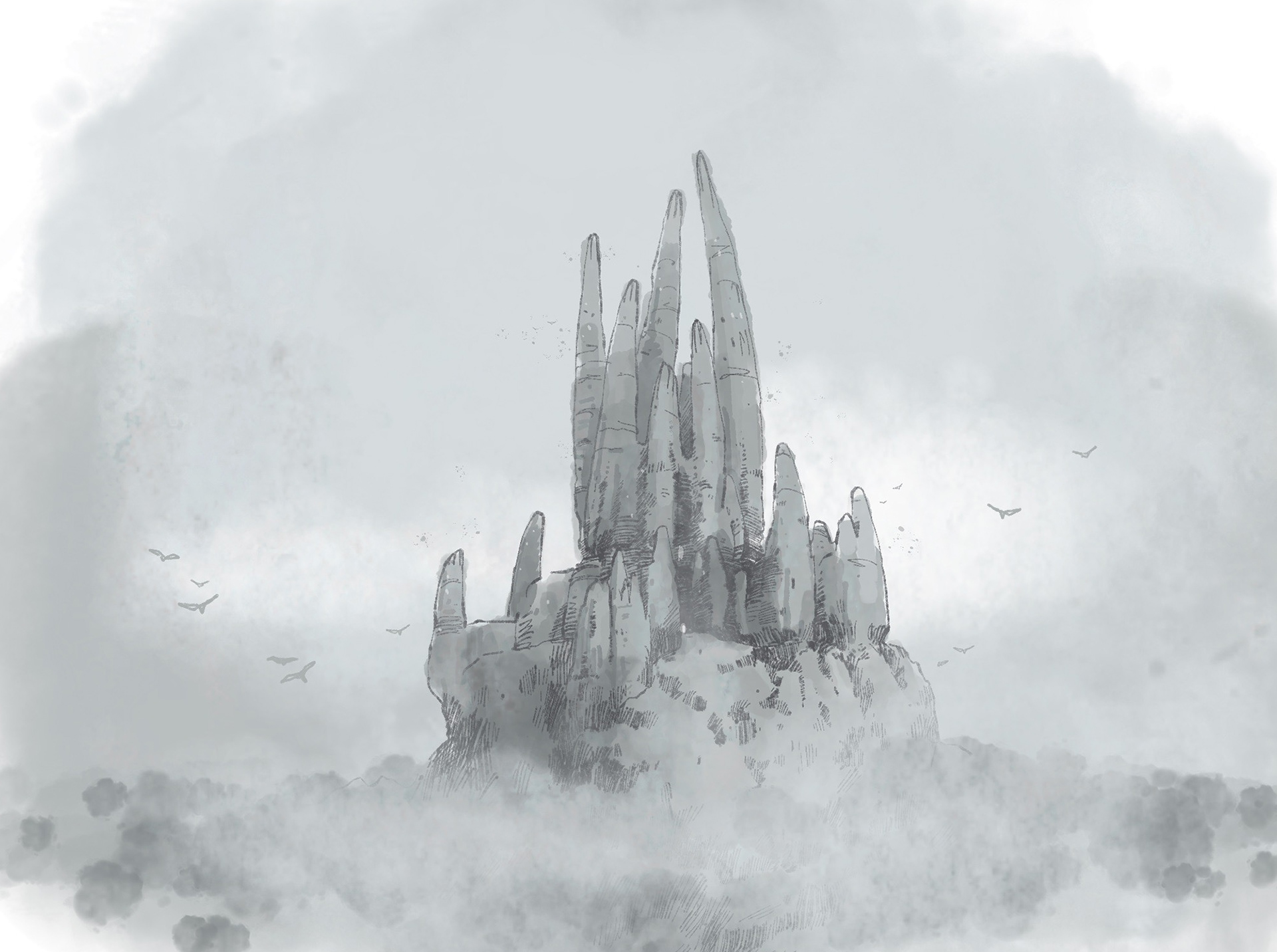 Drawing for an evil fortress.