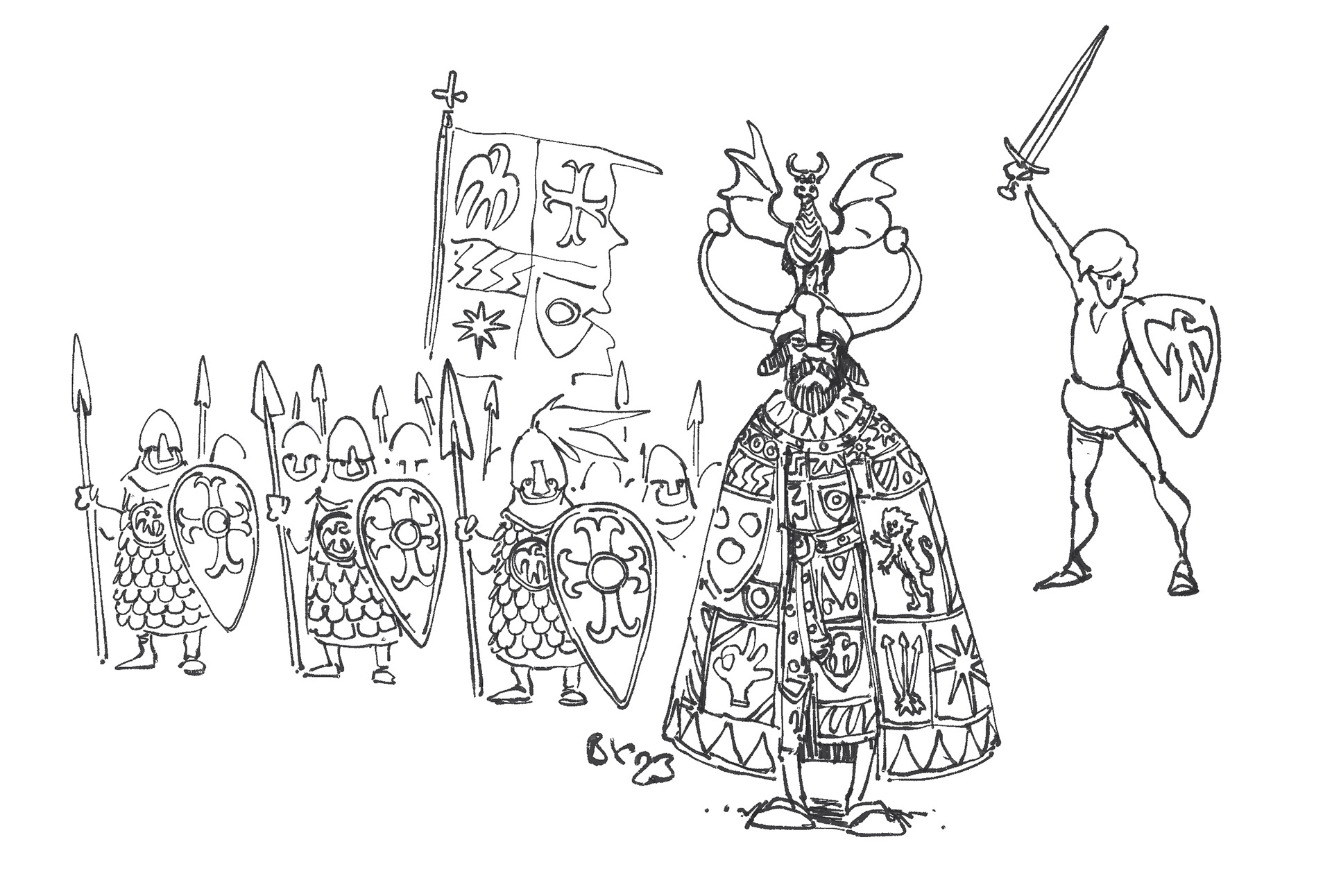 Doodles while watching the movie El Cid