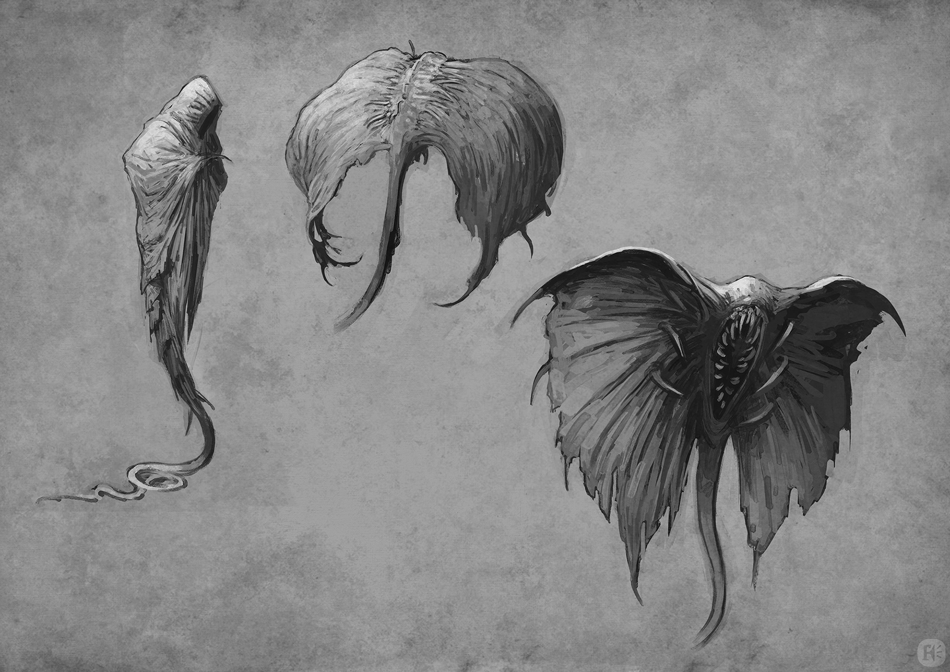 Design for a folding creature.