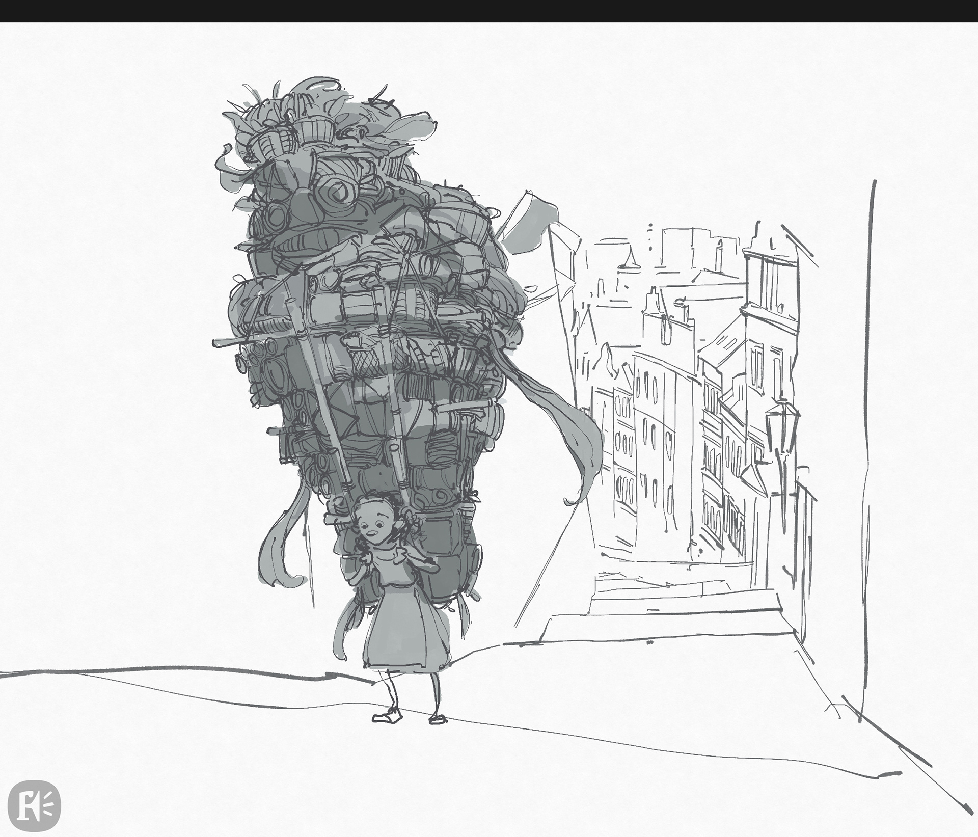 Pitching the film : character sketch for Noodle. 