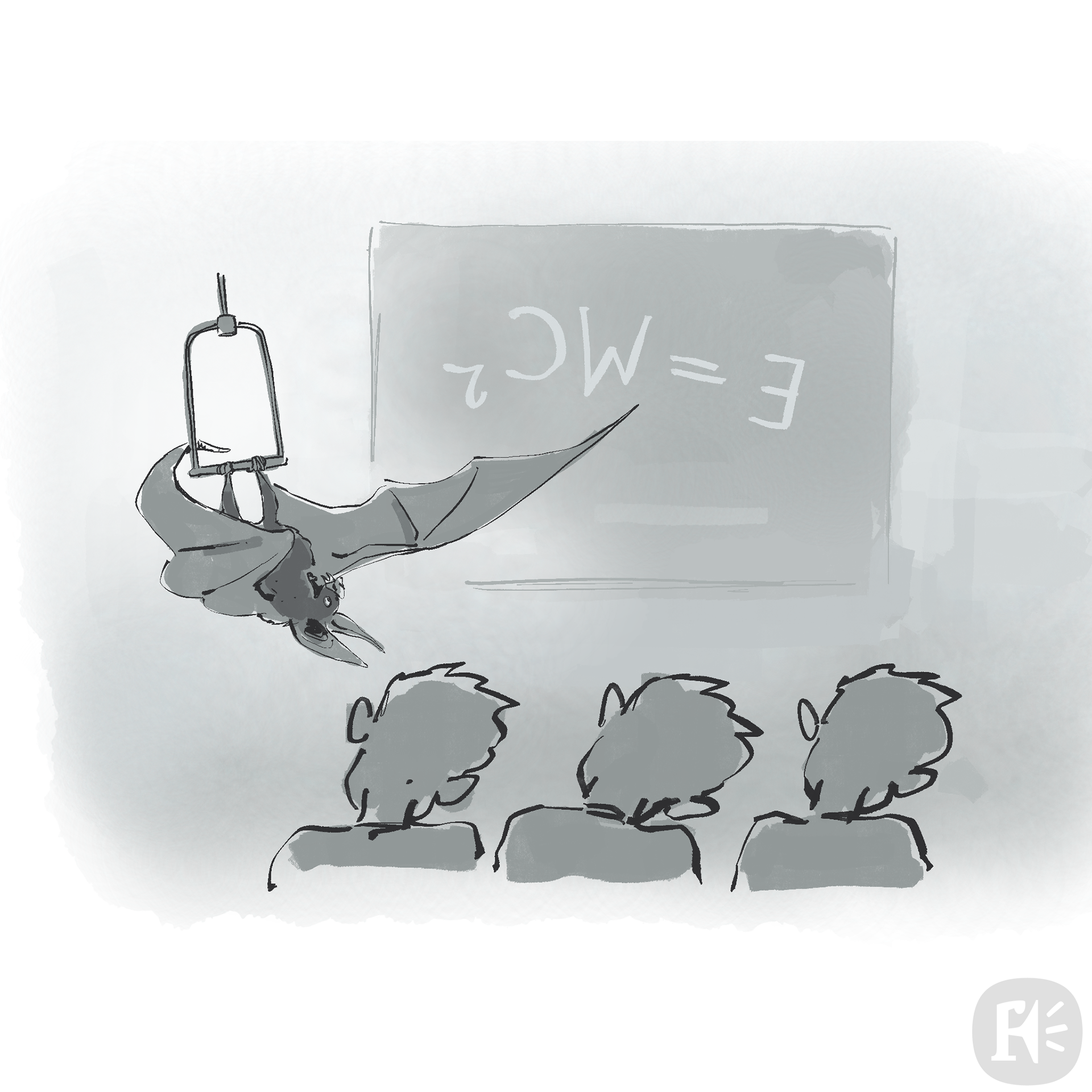Sketch for a bat professor