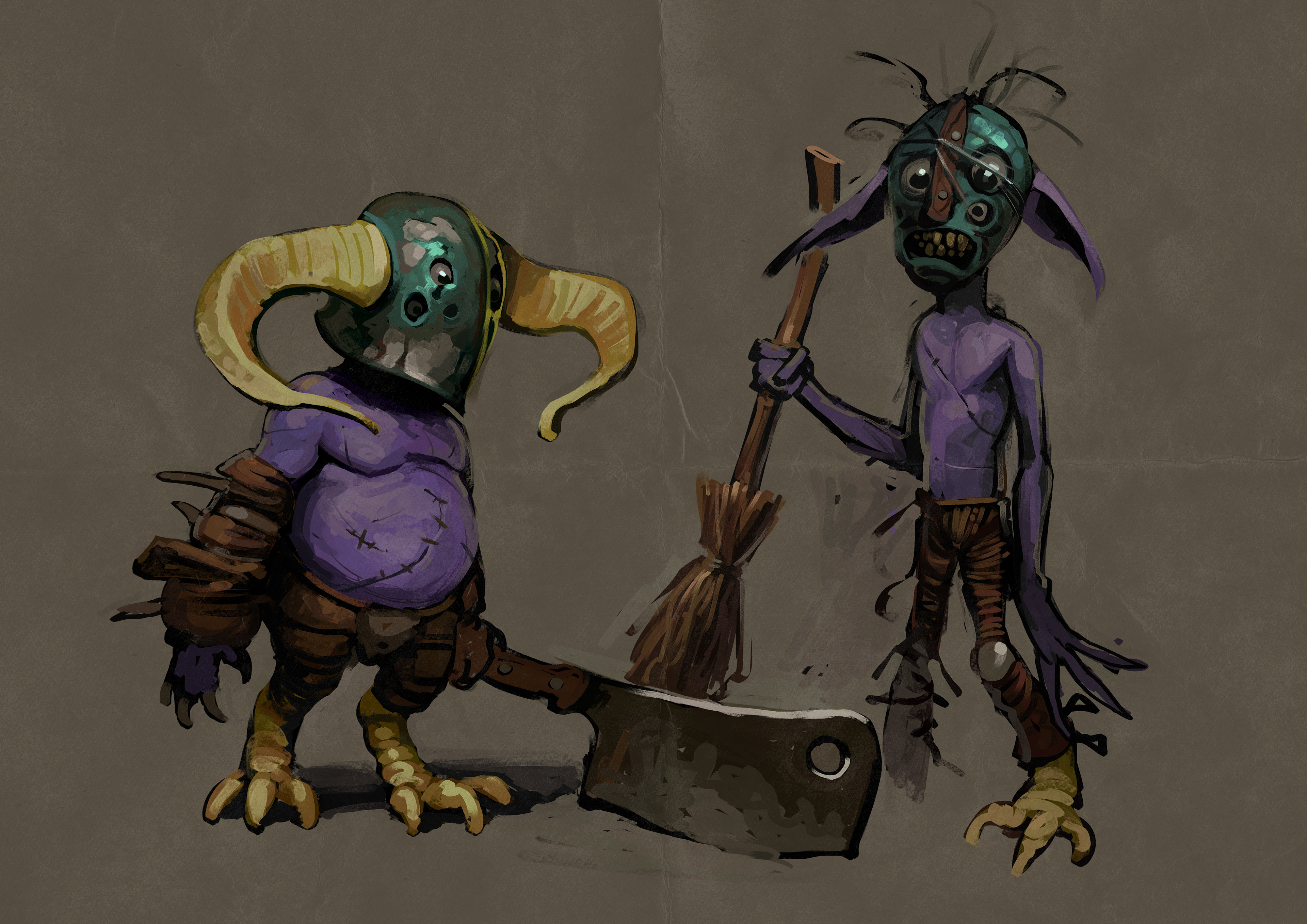 Designs for the villain's henchpersons.