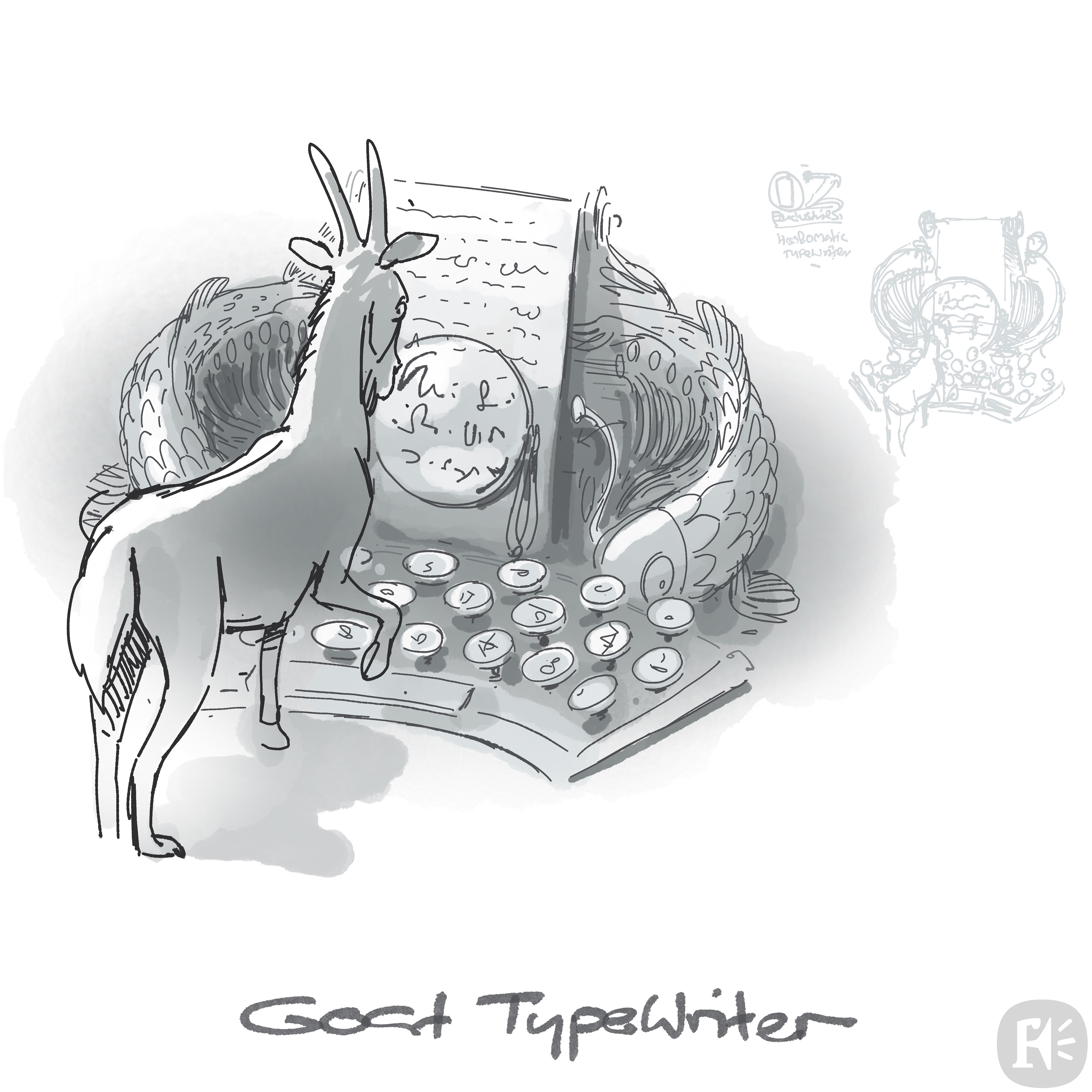Sketch for Dr Dillamond's typewriter
