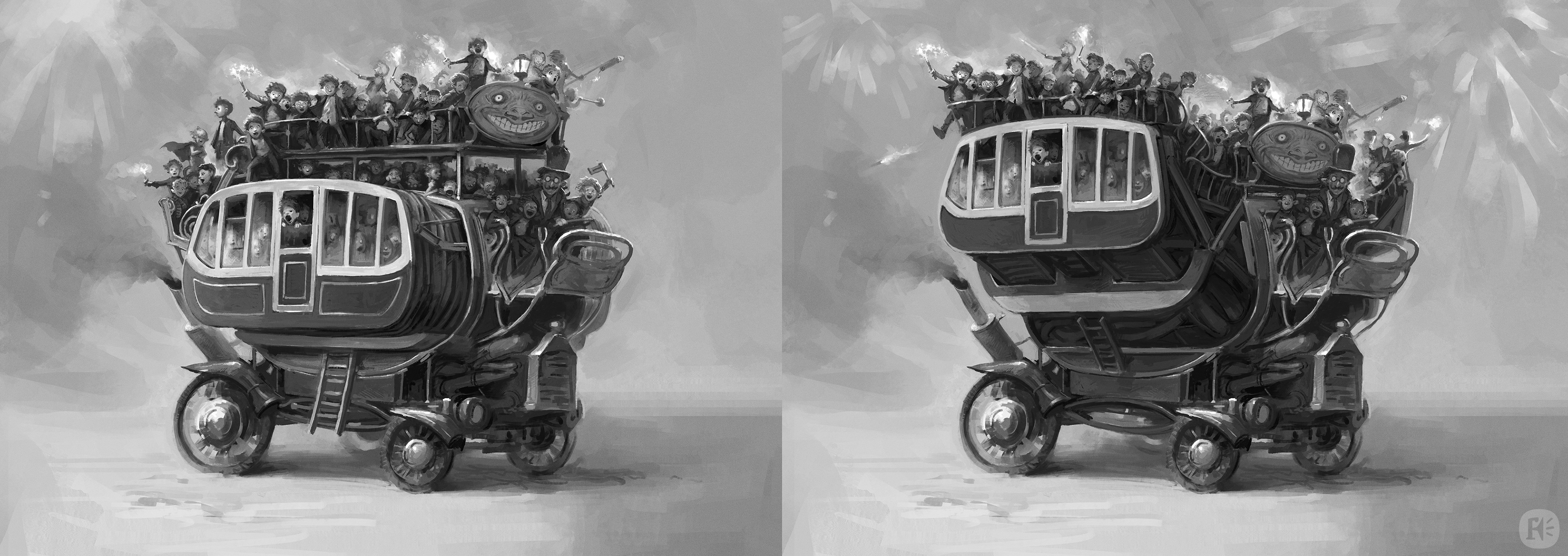 Design for the Pleasure Island coach.