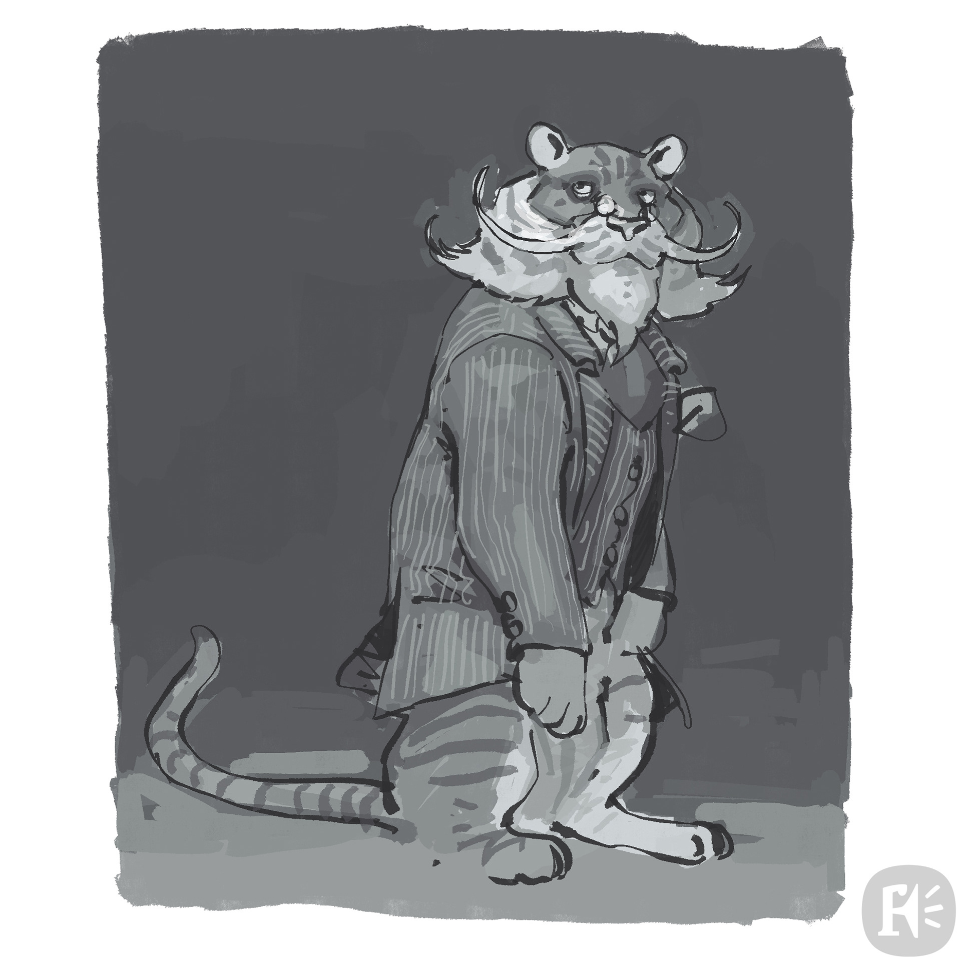 Sketch for a tiger professor