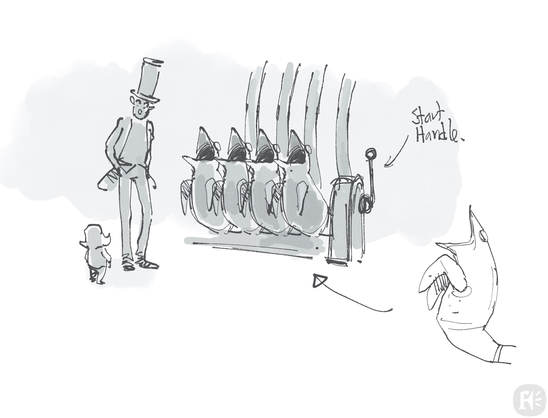 Sketchbook image : Ideas for the chocolate factory.