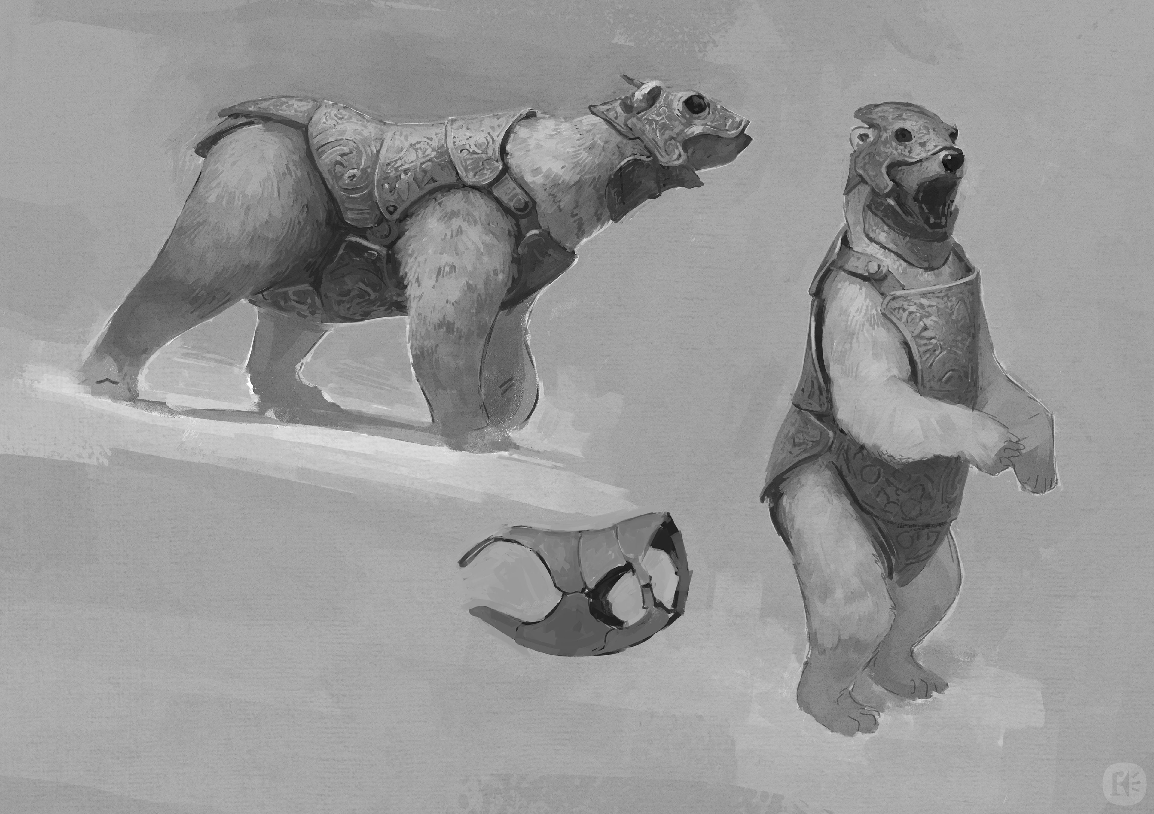 Design for the armoured bears.