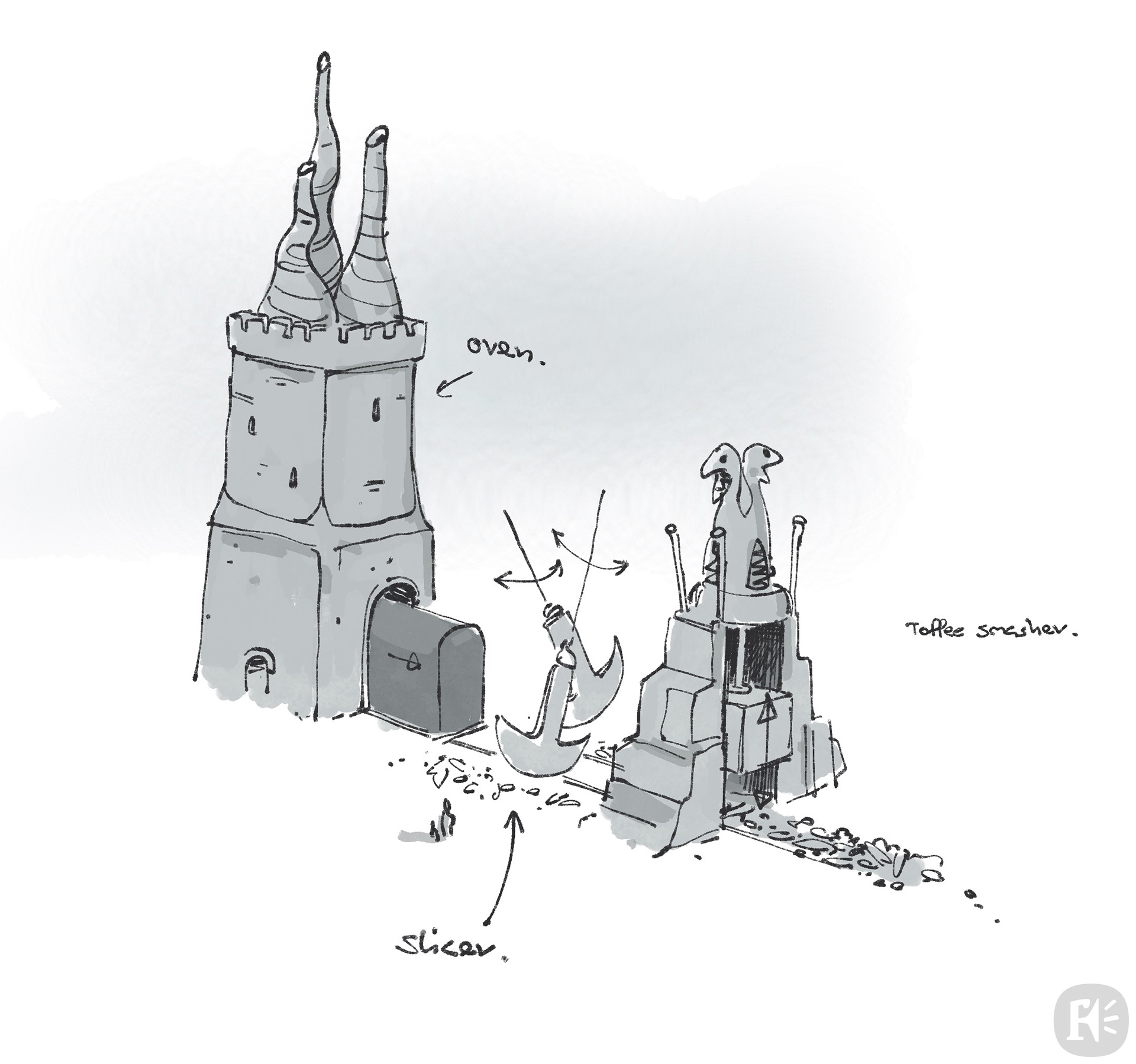 Sketchbook image : Ideas for the chocolate factory.