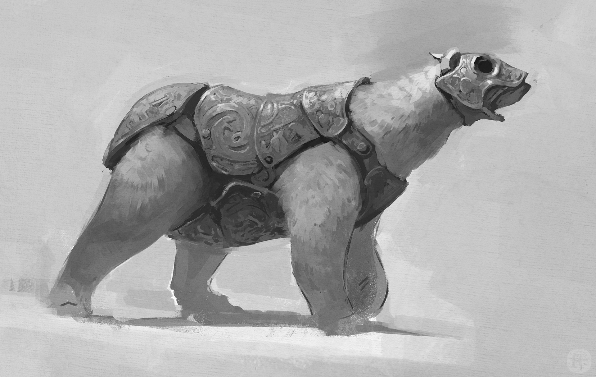 A design for Iorek, using Nordic patterns.