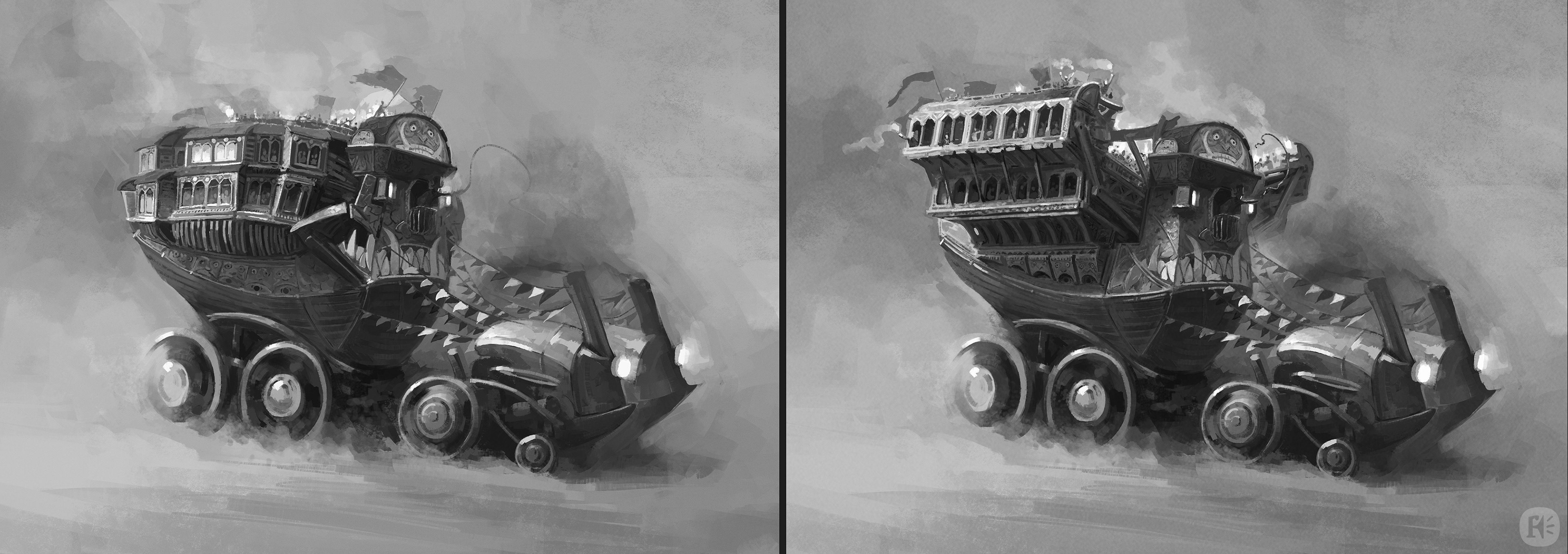 Design for the Pleasure Island coach.