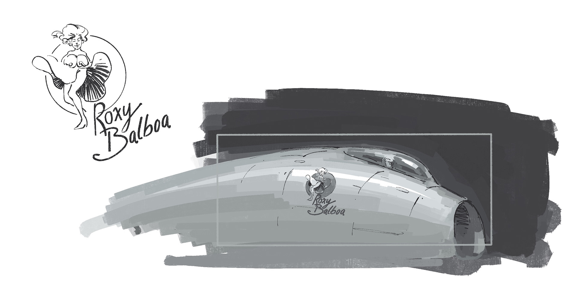 Roxy Balboa nose art.