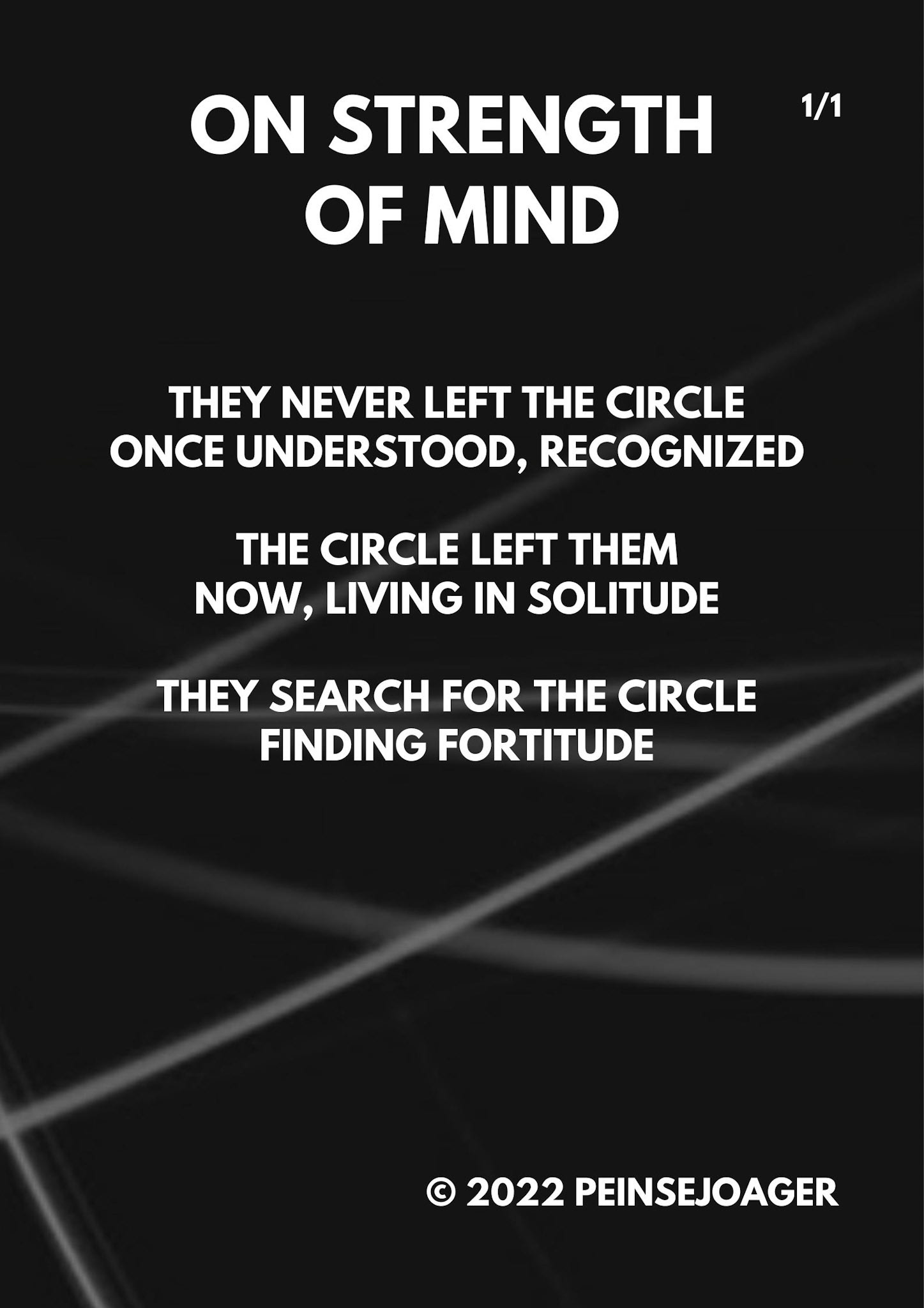 On strength of mind - 1