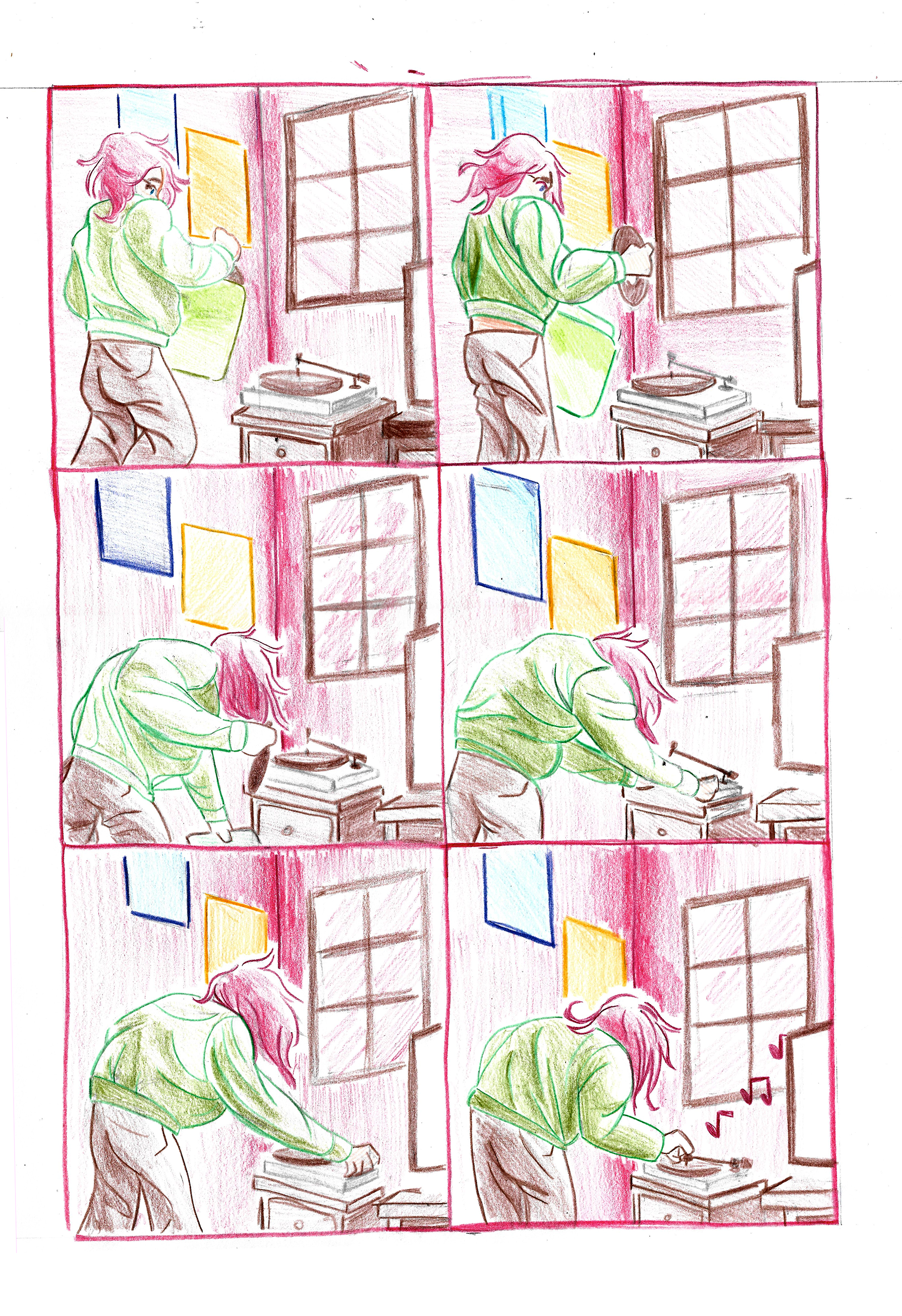 Beat to Beat (2022 Coloured pencils)