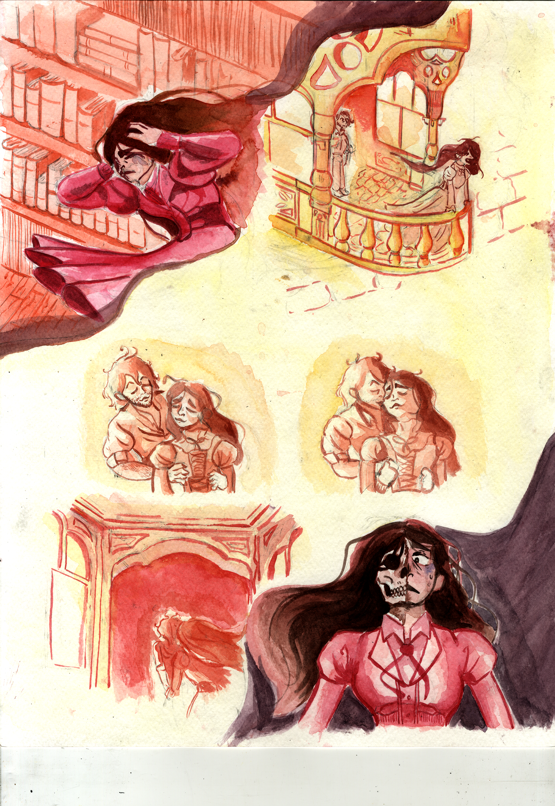 Excerpt from "Madelyne was Biting " (2022 Water Colour)