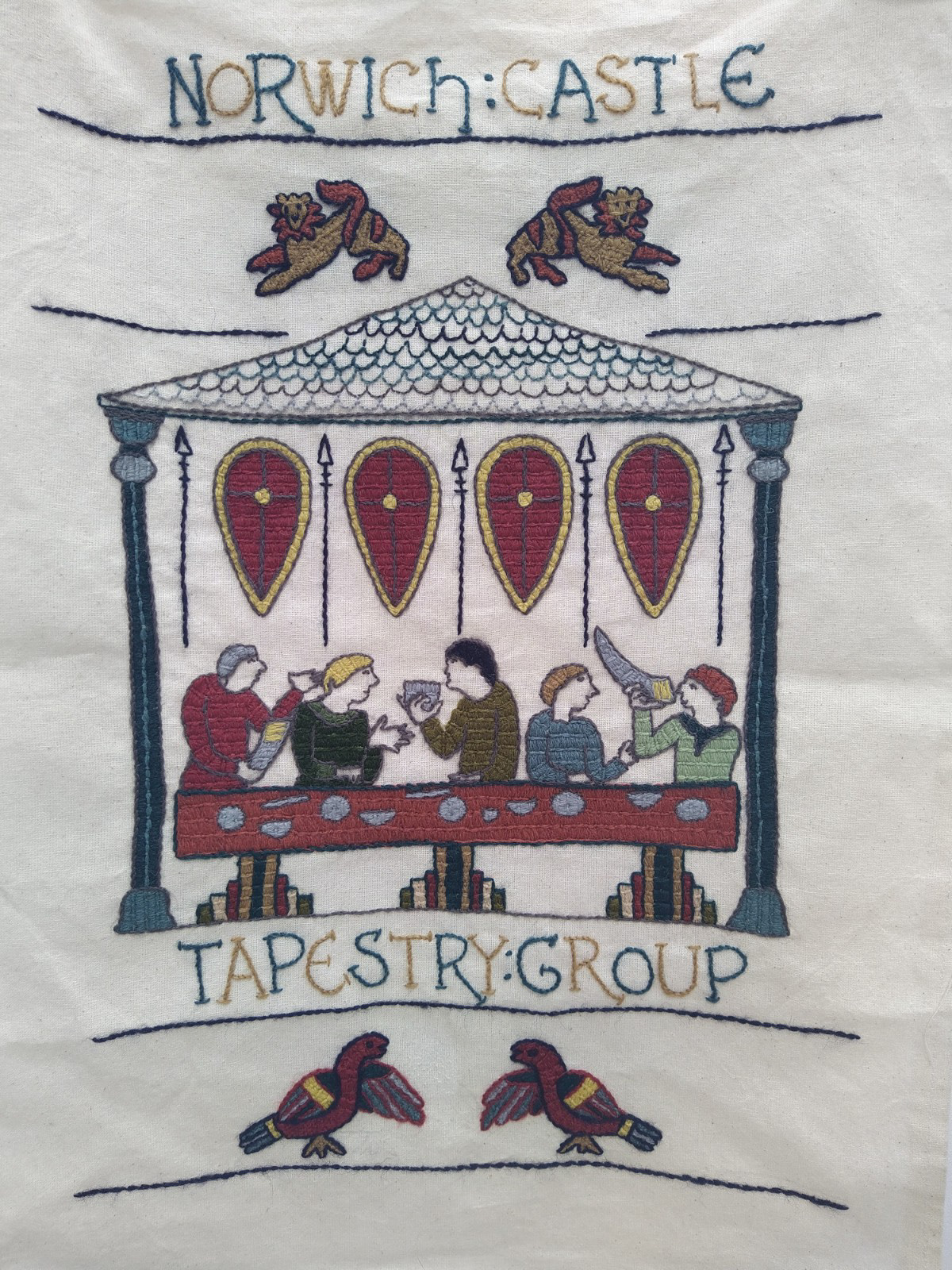 Once of the practice pieces from the embroidery group. Photo: Norfolk Museums service