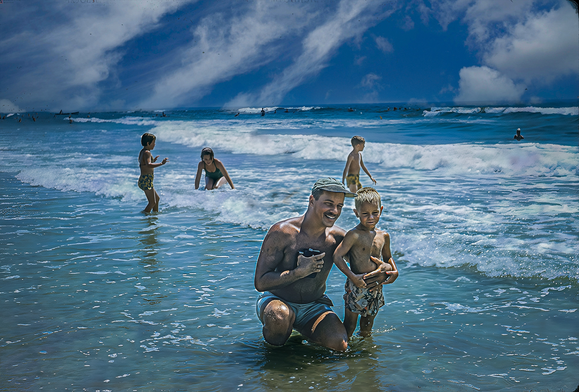 Dad & Greg - Jones Beach July 1949