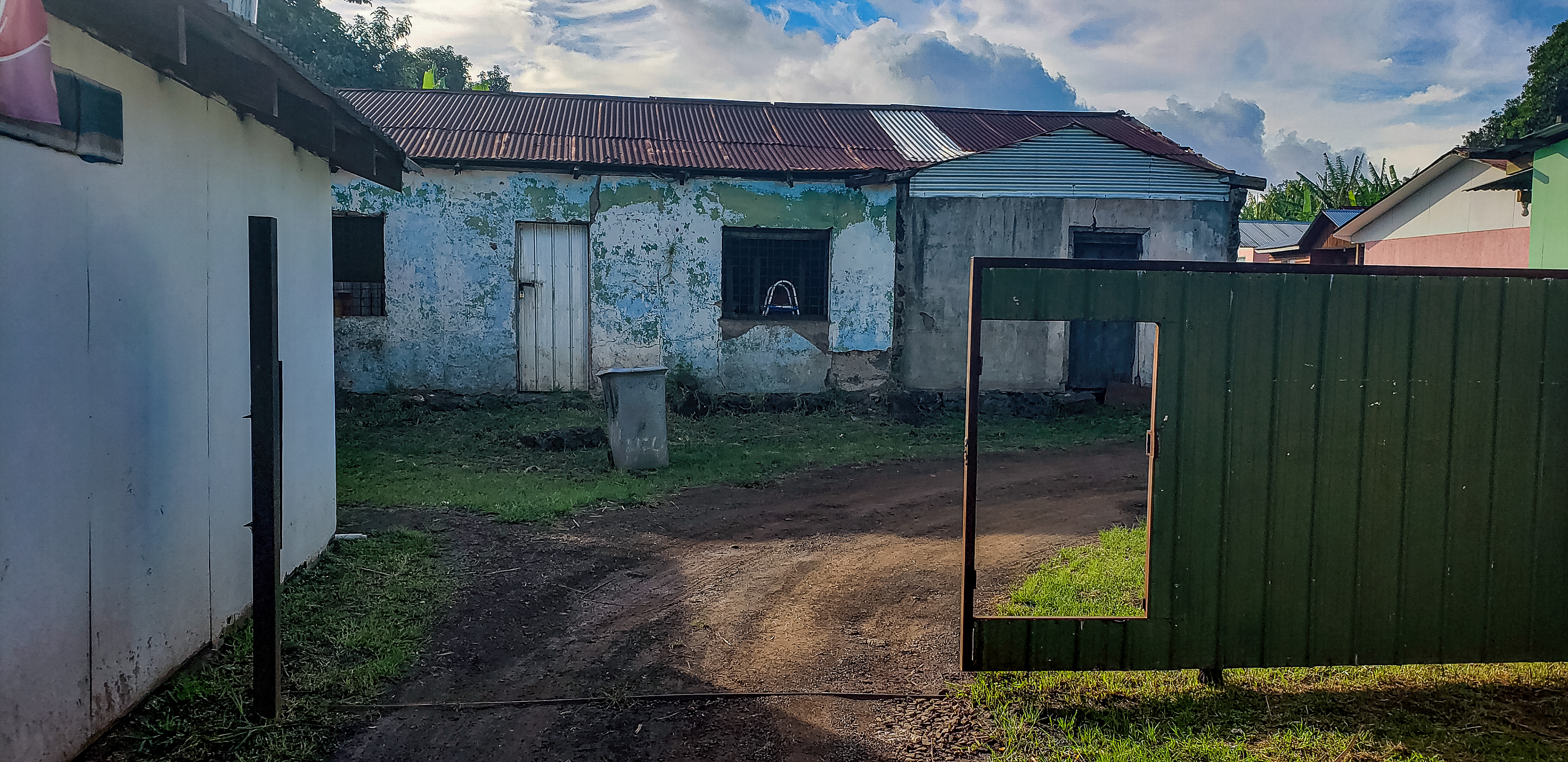 A very nondescript entrance to the refuge compound