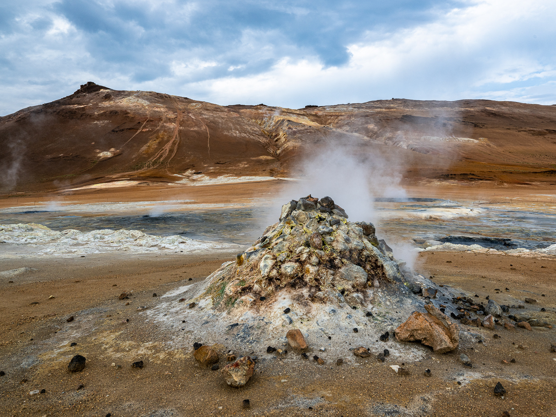 Hot springs and mud pots near Myvatn