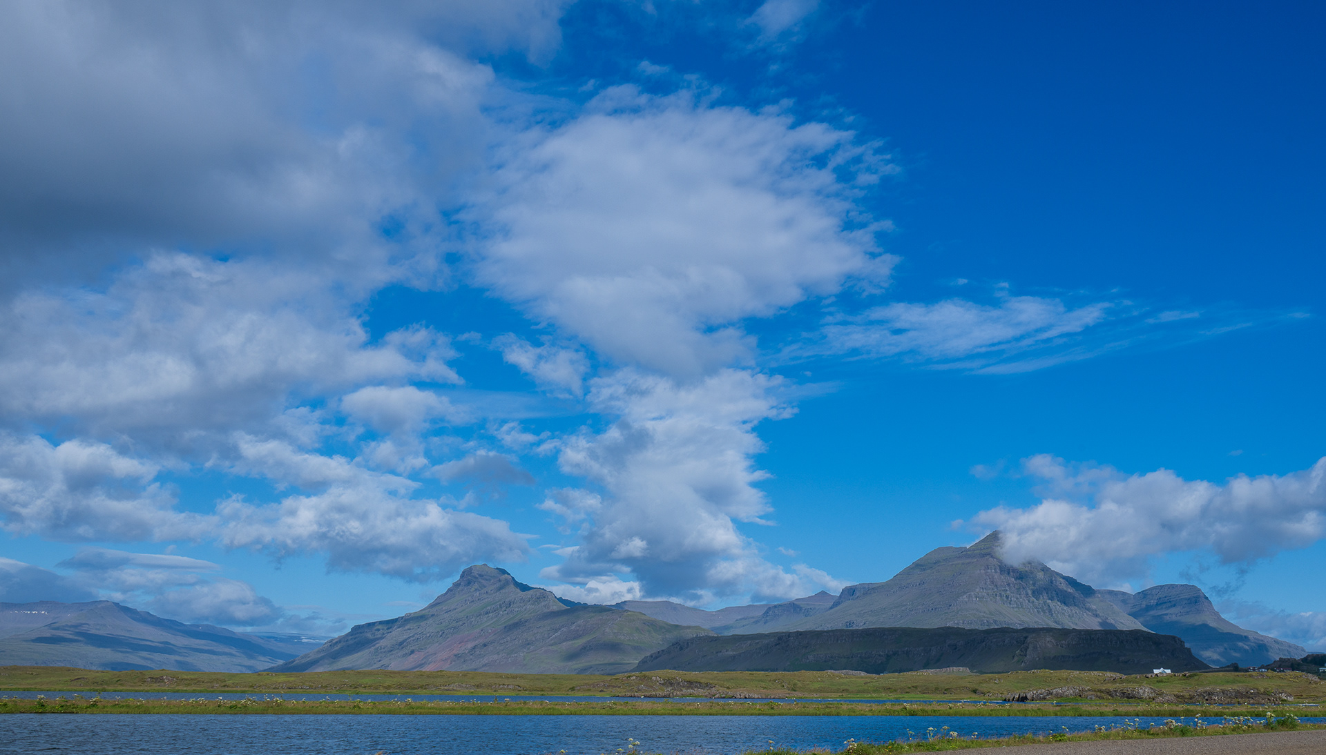 Scene at Djupivogur black sand beach