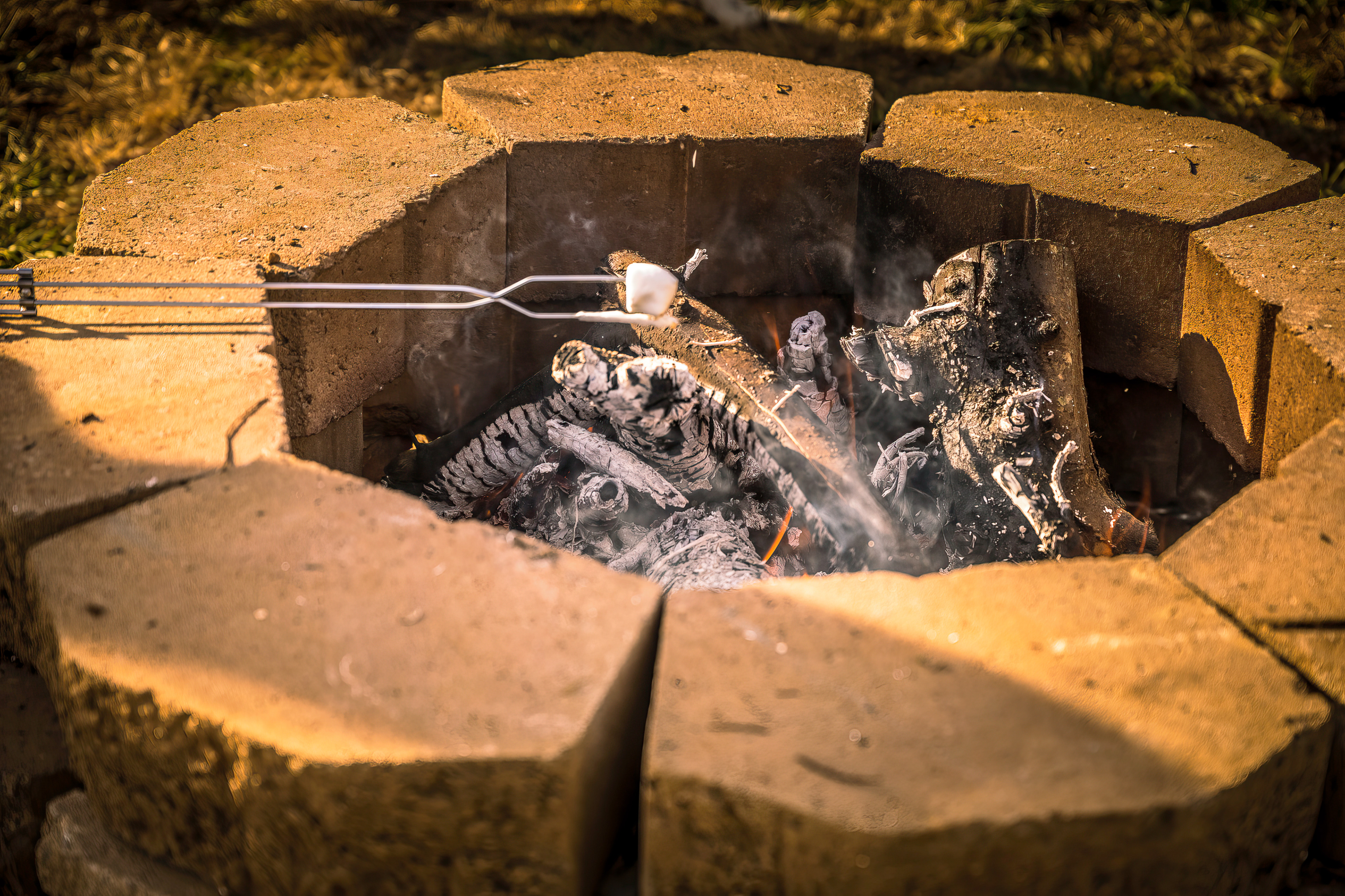 The "kids" built a firepit at Thanksgiving