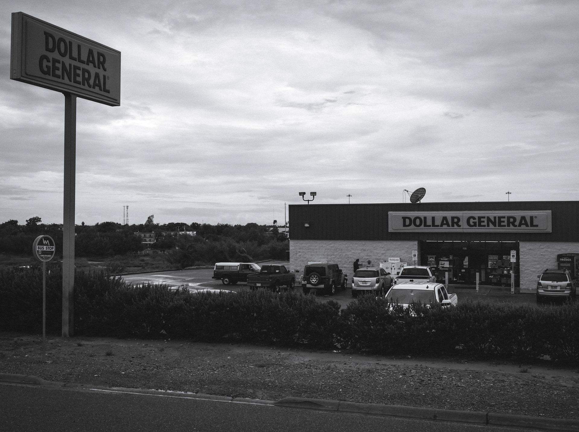 Next to Plasma clinics, cheap retail, with Dollar General are the fore are ubiquitos right at the border