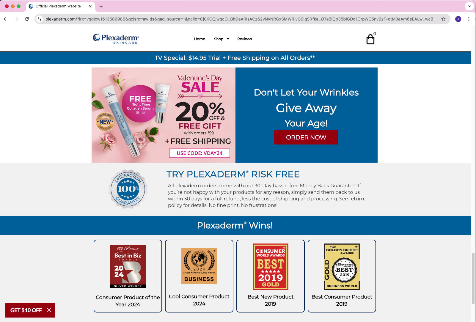 Banner on the company website