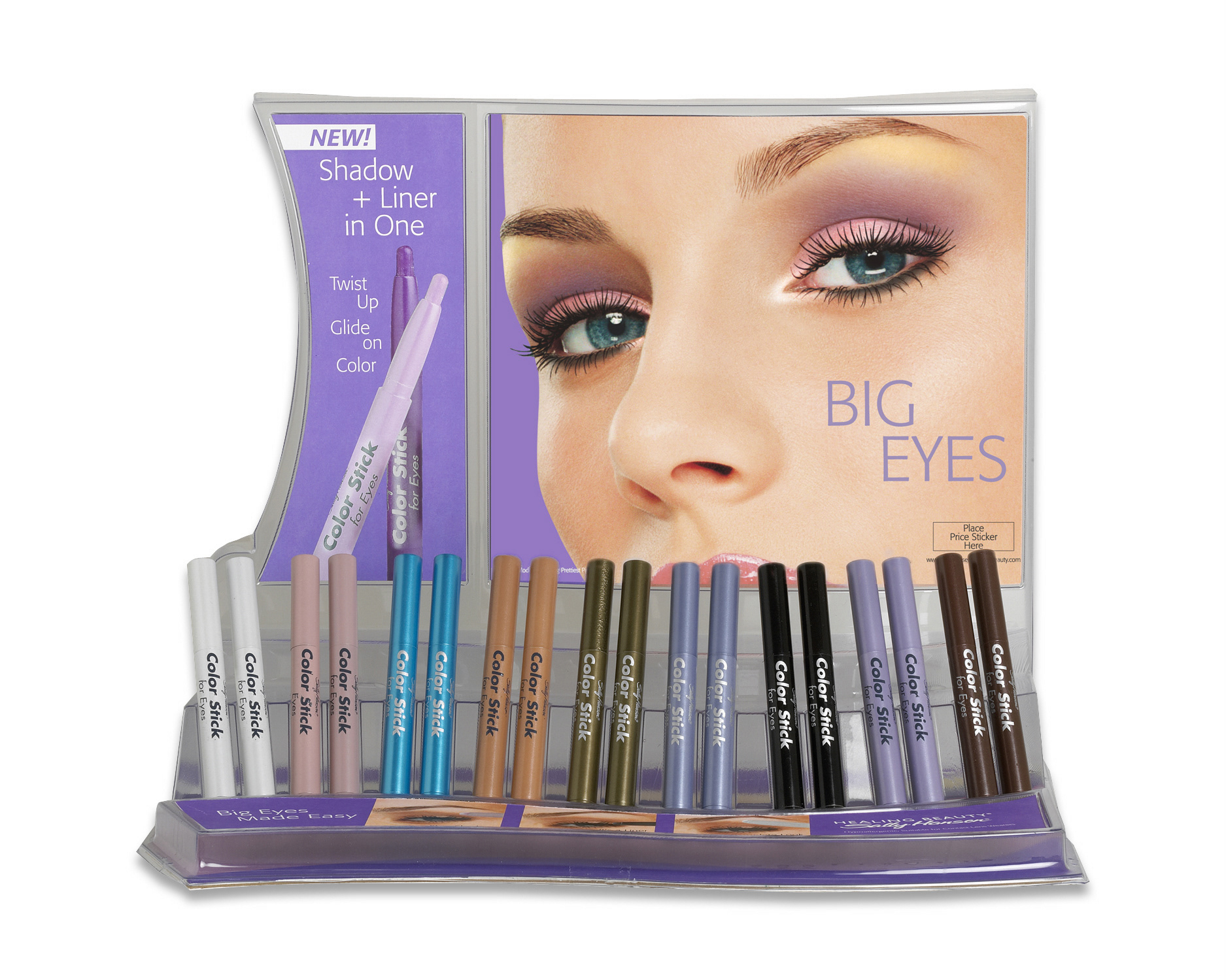 Color Stick Eye Shadow Label and Display - Design and Production