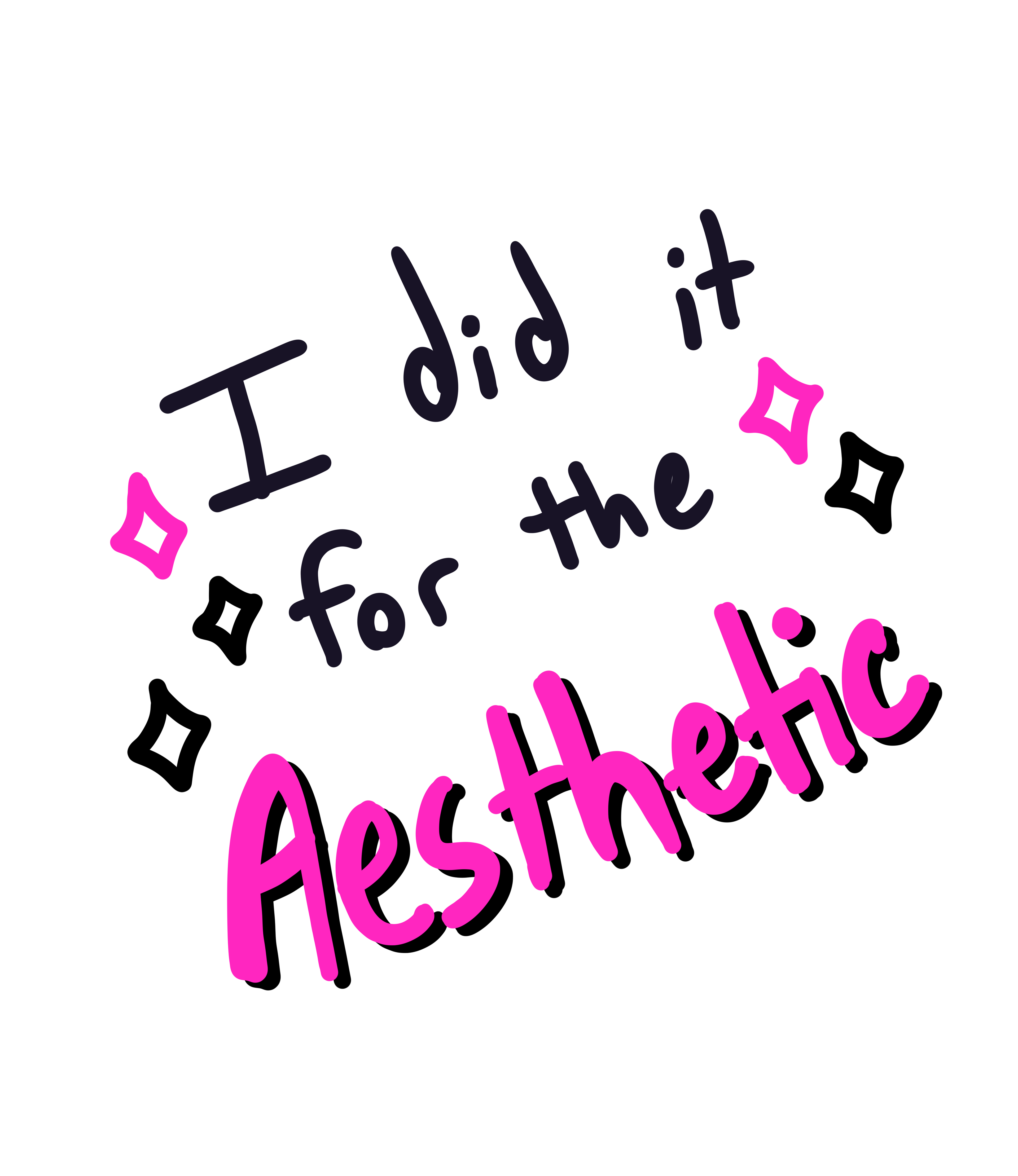 "I Did It for the Aesthetic" Sticker